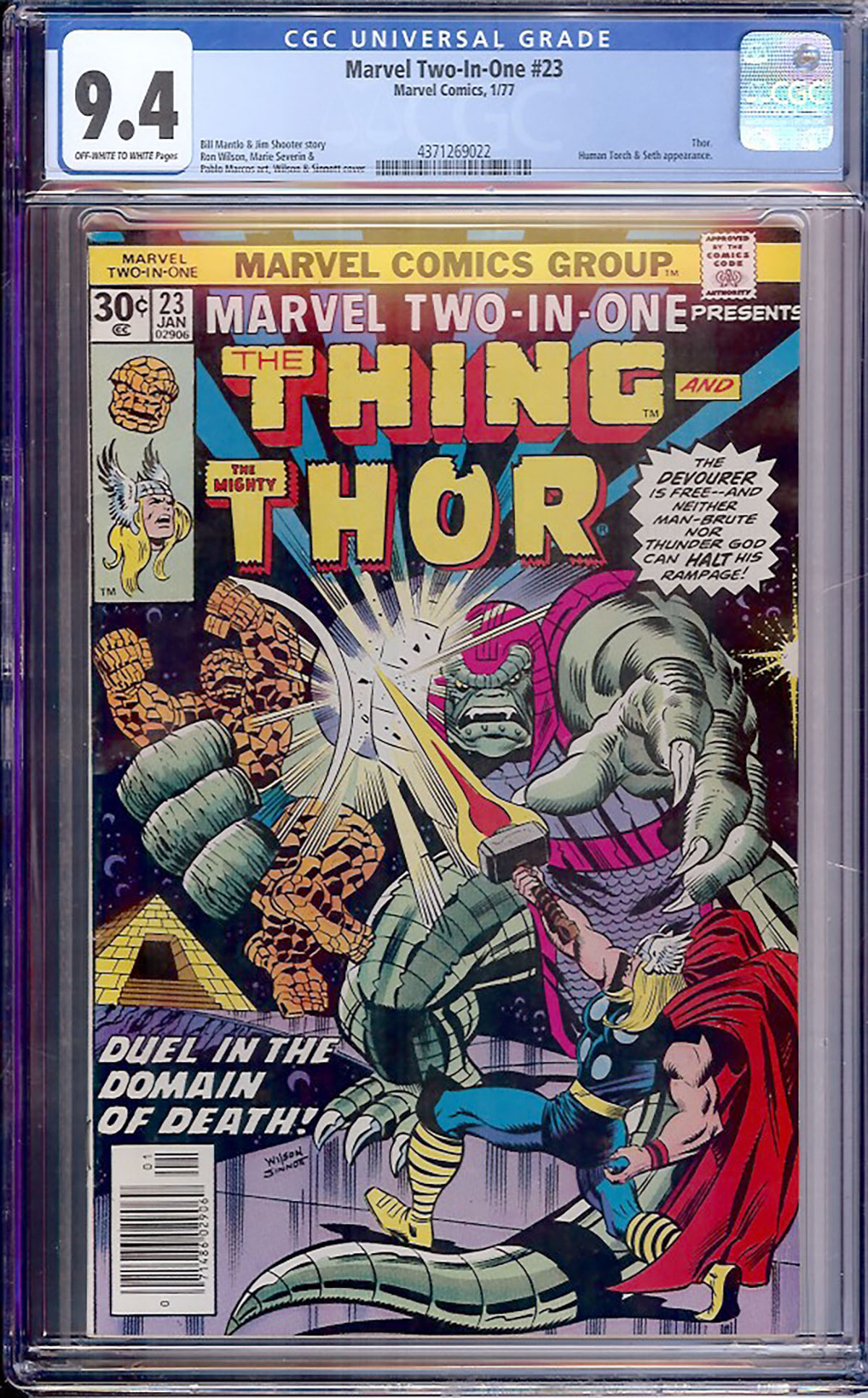 Marvel Two-In-One #23 CGC 9.4 ow/w