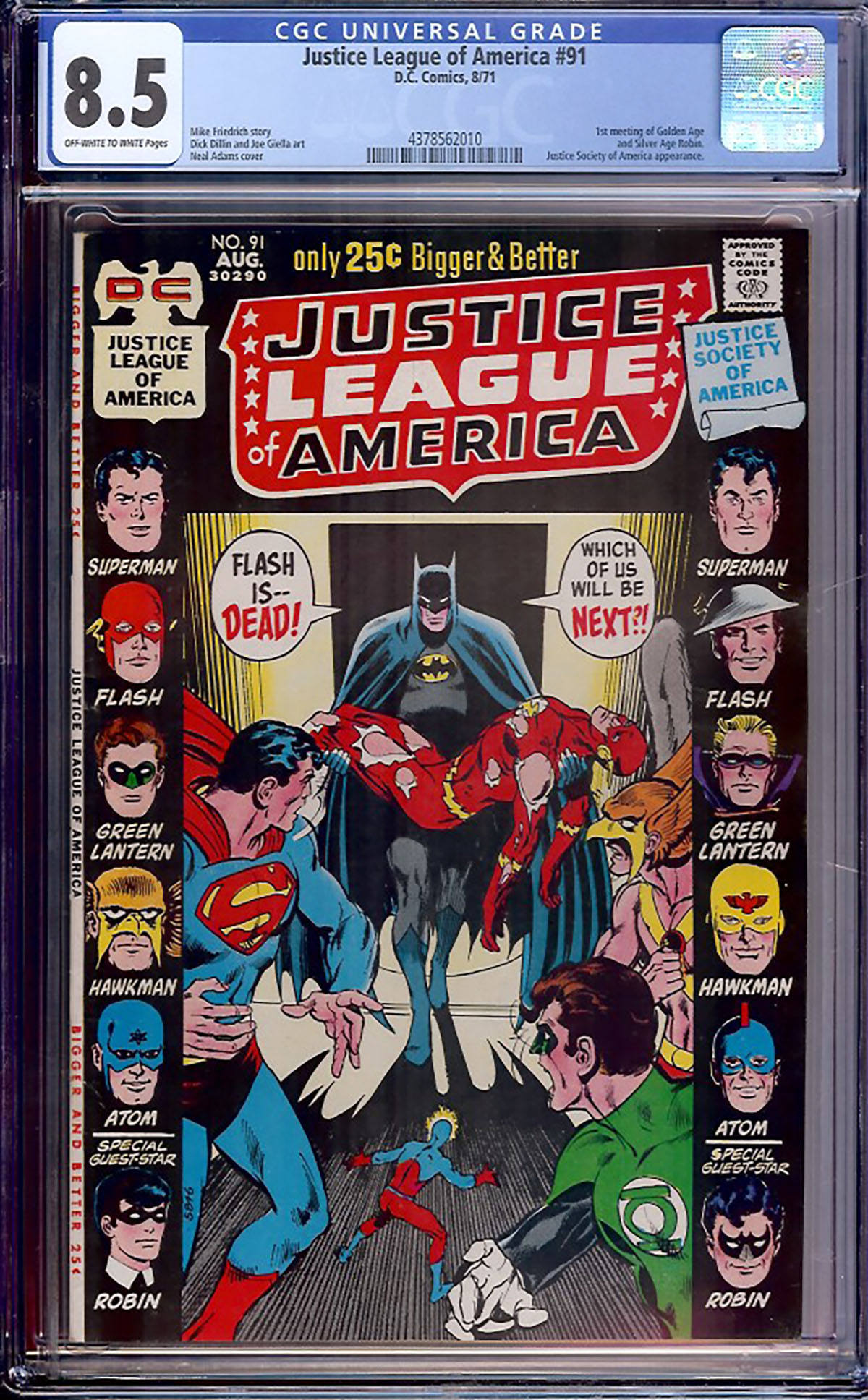 Justice League of America #91 CGC 8.5 ow/w