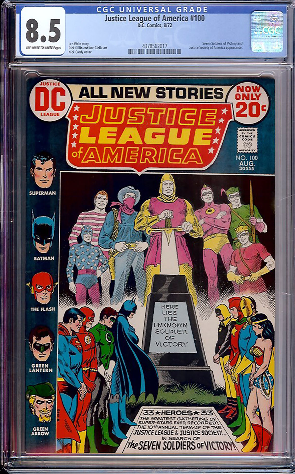 Justice League of America #100 CGC 8.5 ow/w