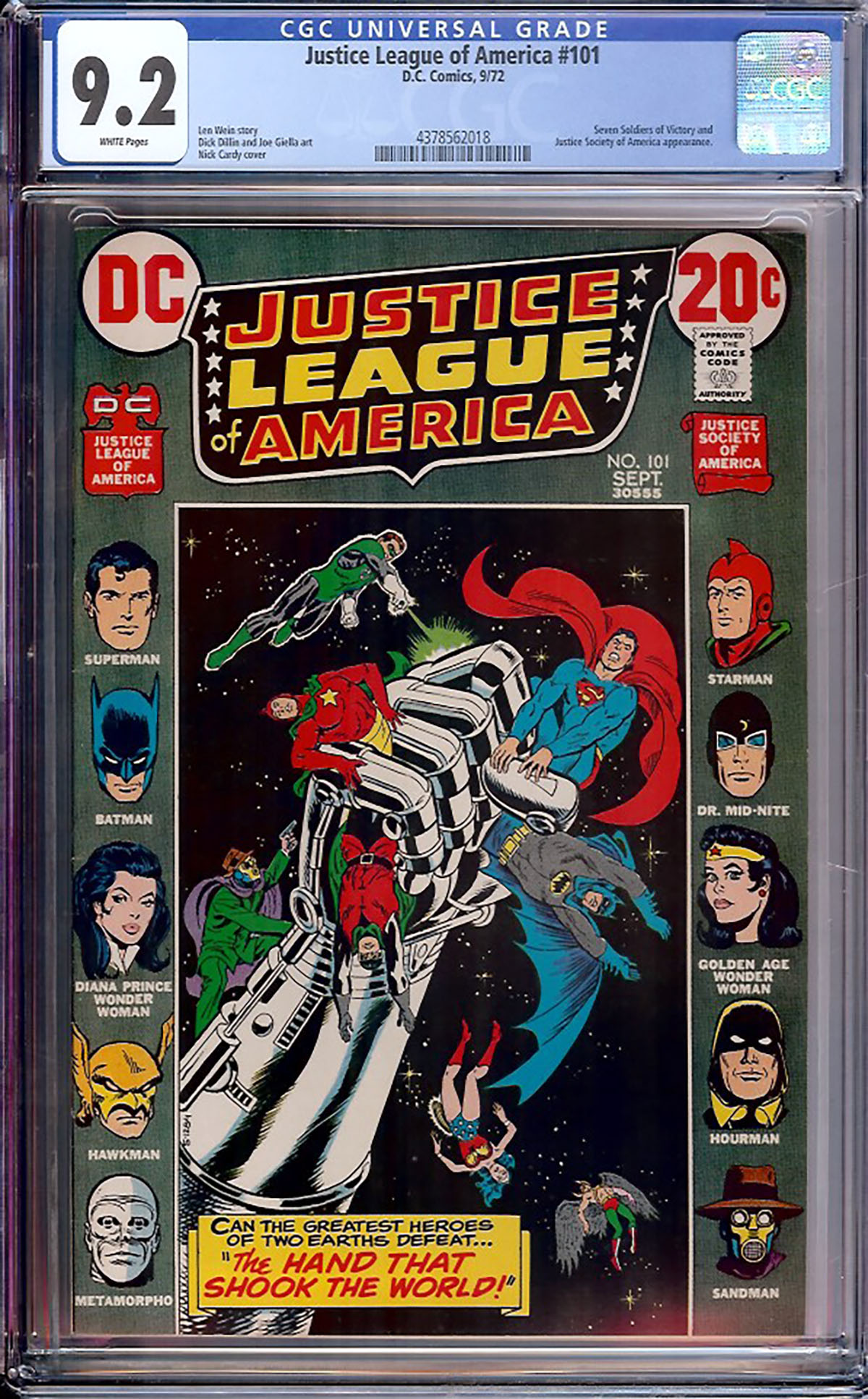 Justice League of America #101 CGC 9.2 w