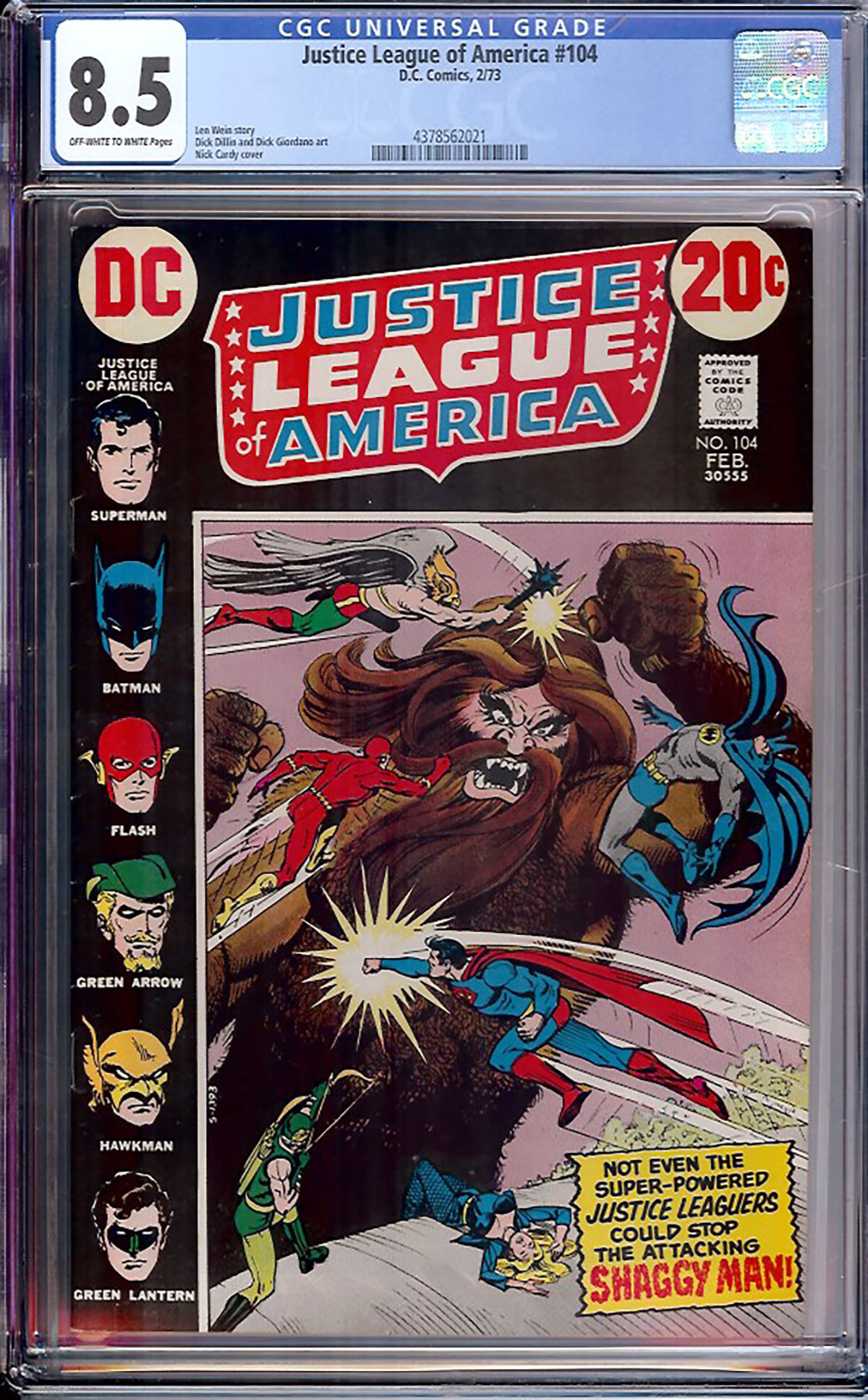 Justice League of America #104 CGC 8.5 ow/w
