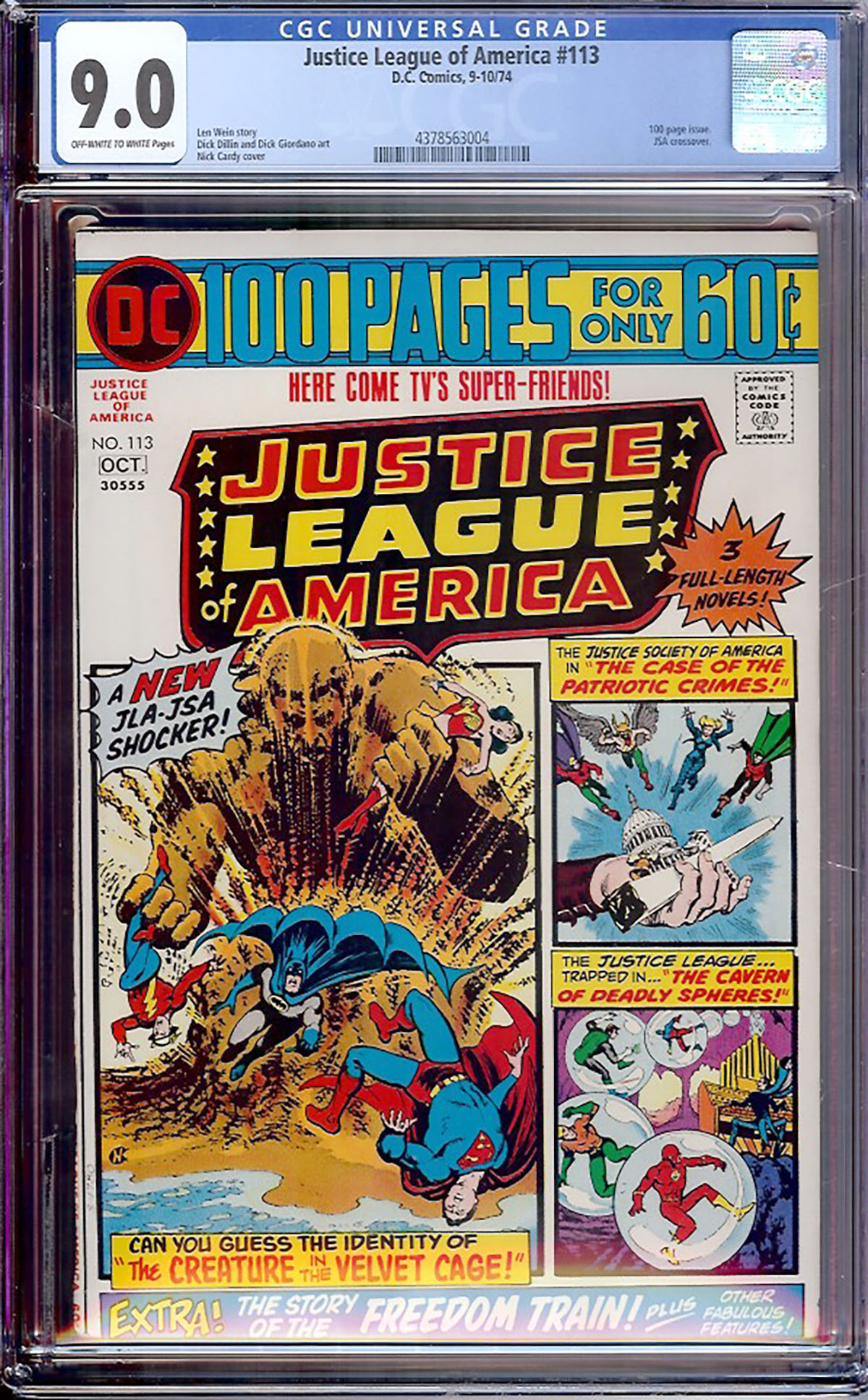 Justice League of America #113 CGC 9.0 ow/w