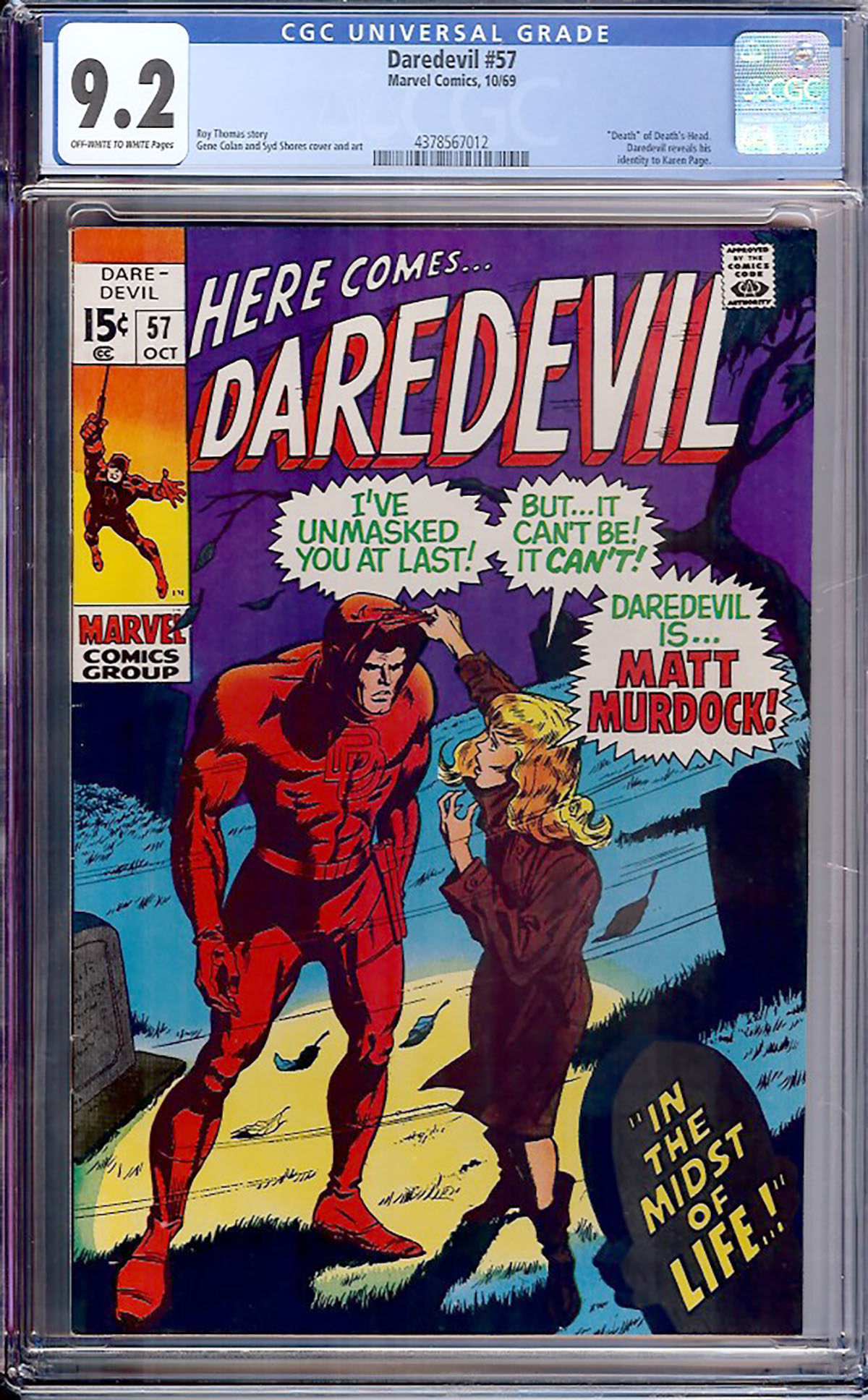Daredevil #57 CGC 9.2 ow/w