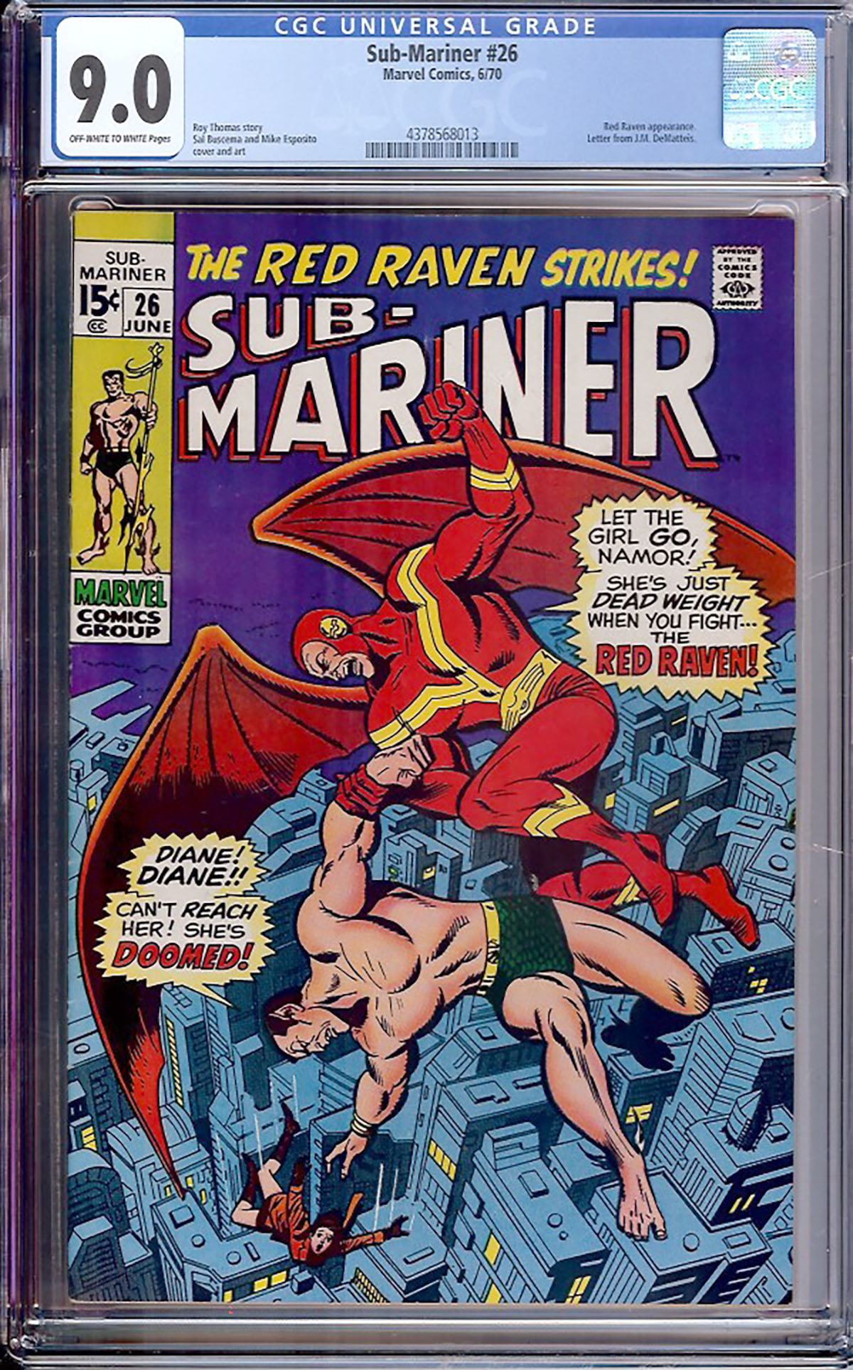 Sub-Mariner #26 CGC 9.0 ow/w