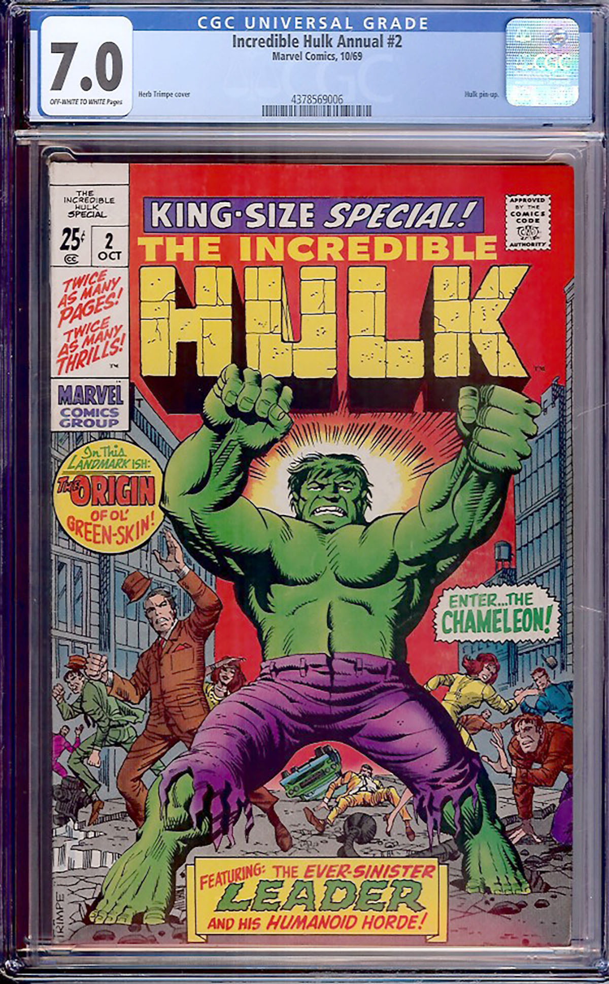 Incredible Hulk Annual #2 CGC 7.0 ow/w