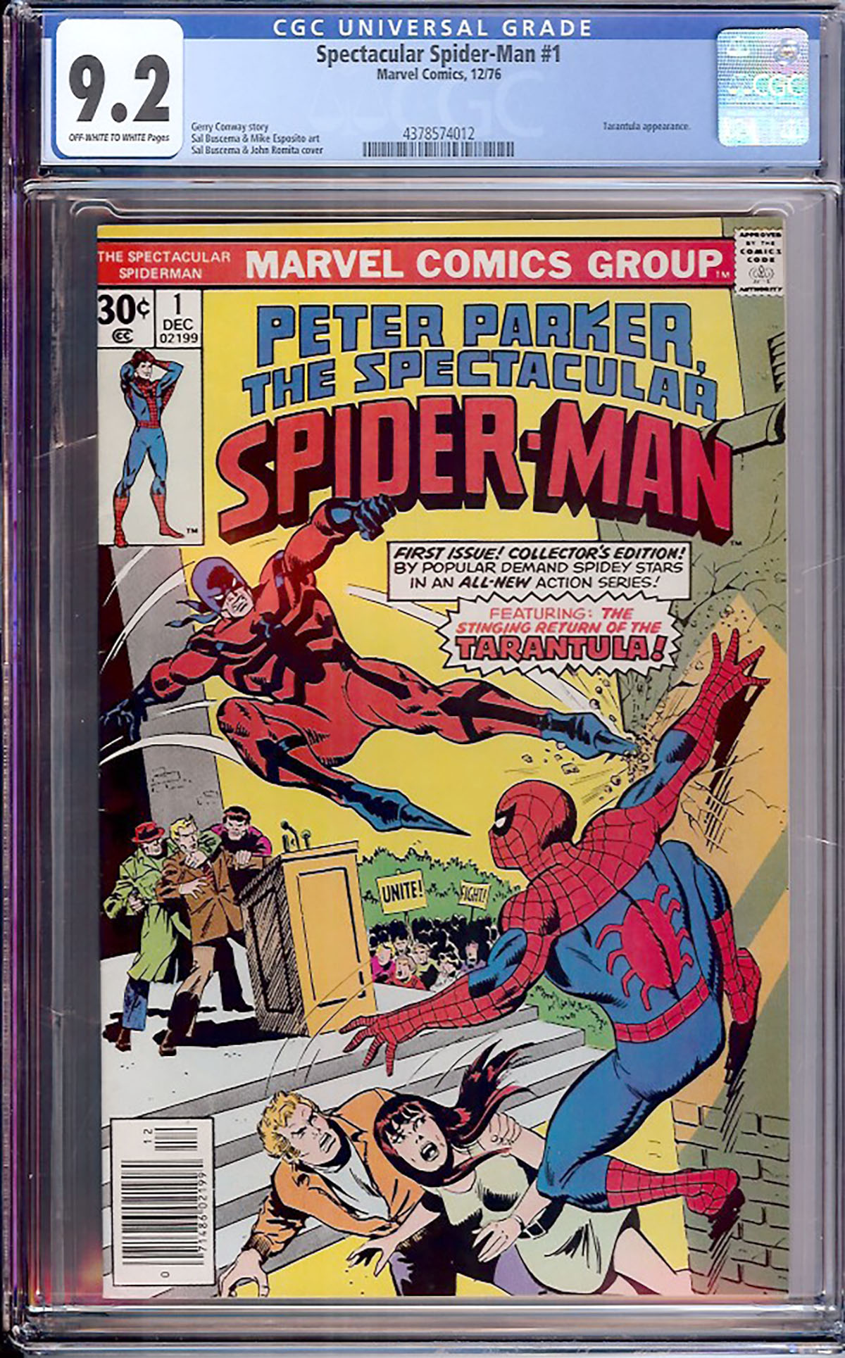 Spectacular Spider-Man #1 CGC 9.2 ow/w