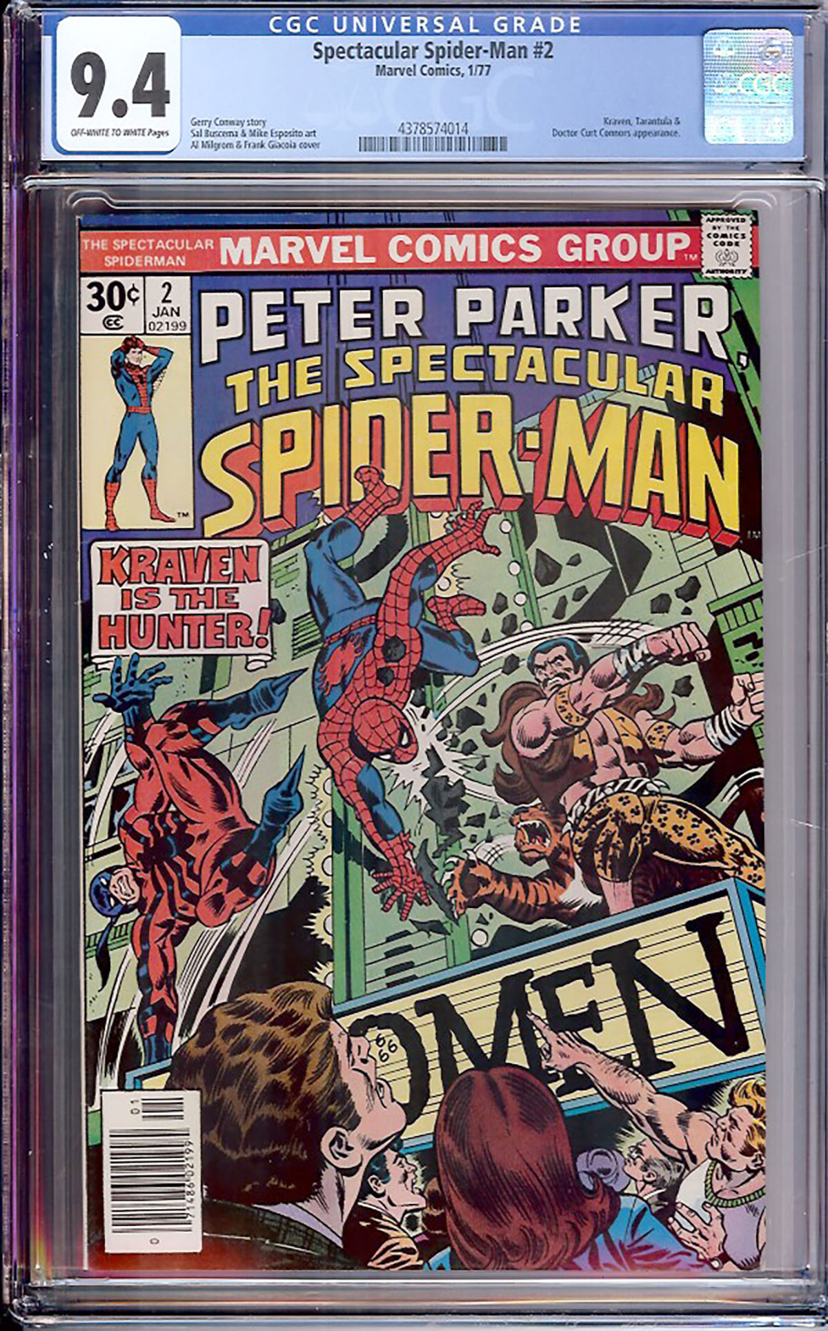 Spectacular Spider-Man #2 CGC 9.4 ow/w