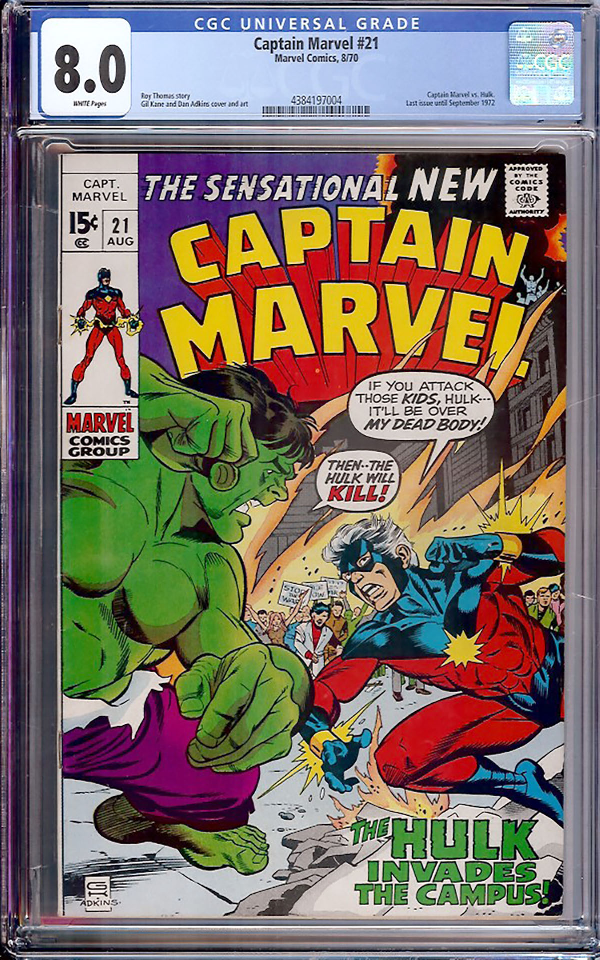 Captain Marvel #21 CGC 8.0 w