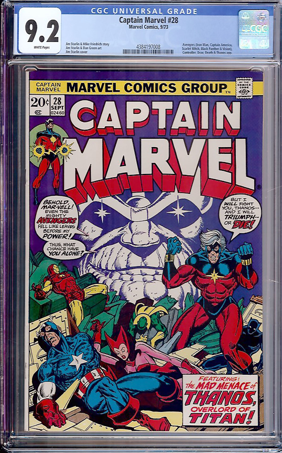 Captain Marvel #28 CGC 9.2 w