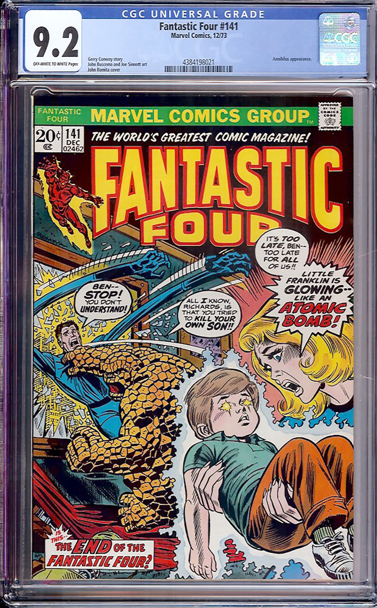 Fantastic Four #141 CGC 9.2 ow/w
