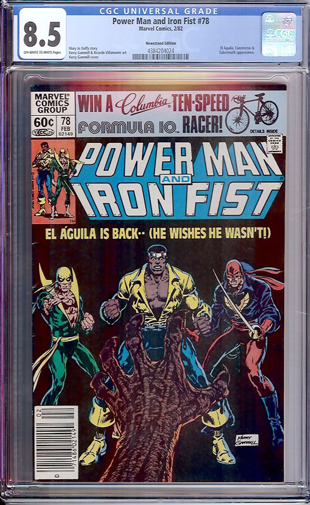 Power Man And Iron Fist #78 CGC 8.5 ow/w Newsstand Edition