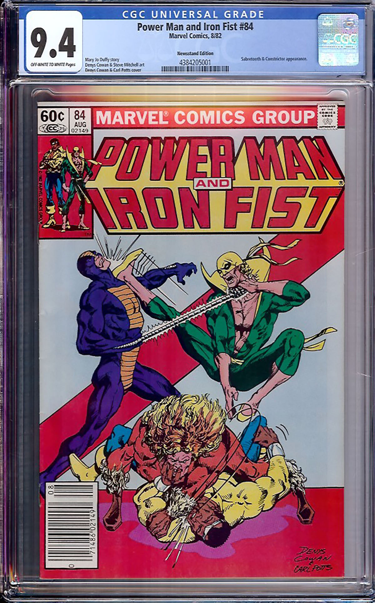 Power Man And Iron Fist #84 CGC 9.4 ow/w Newsstand Edition