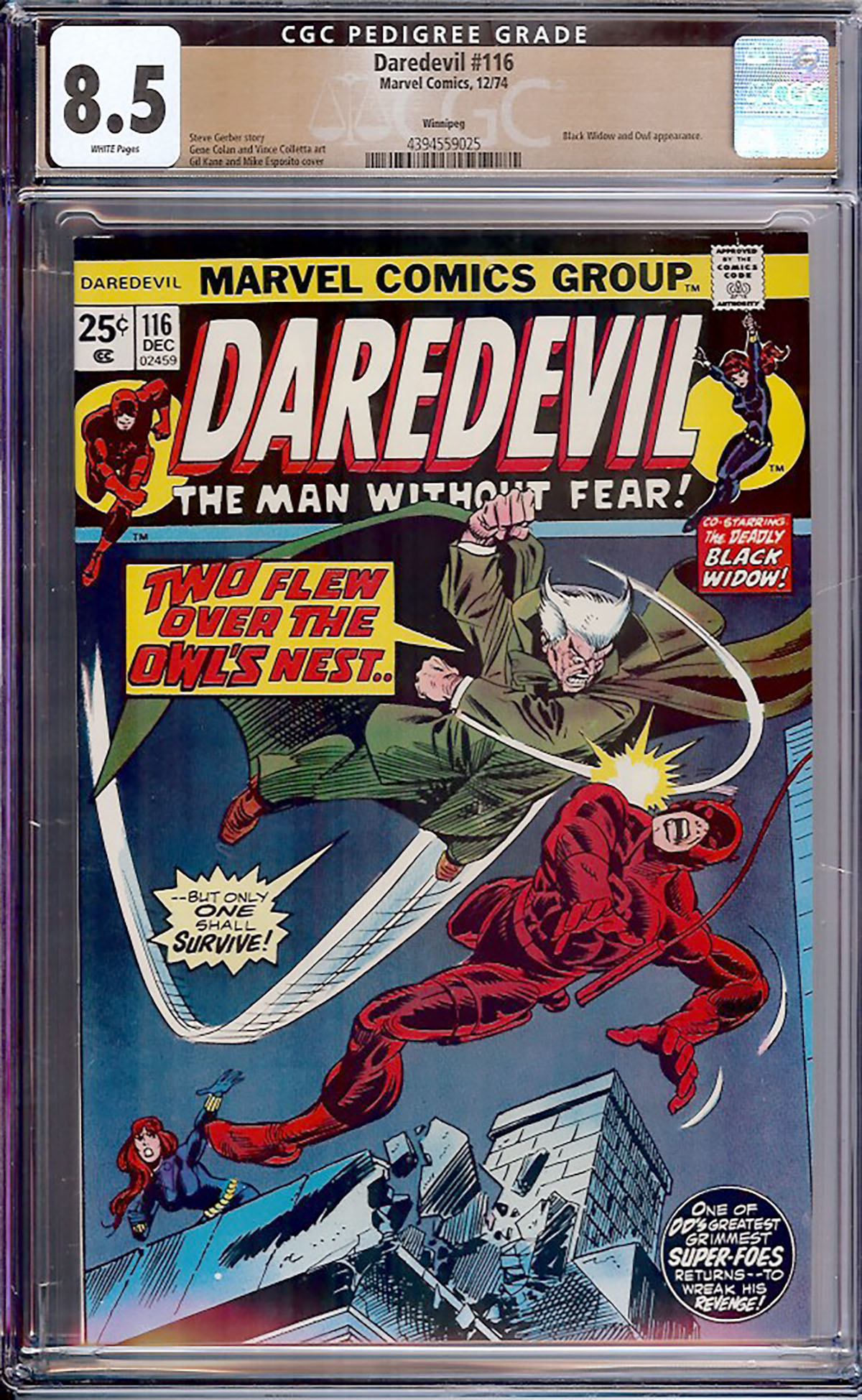 Daredevil #116 CGC 8.5 w Winnipeg