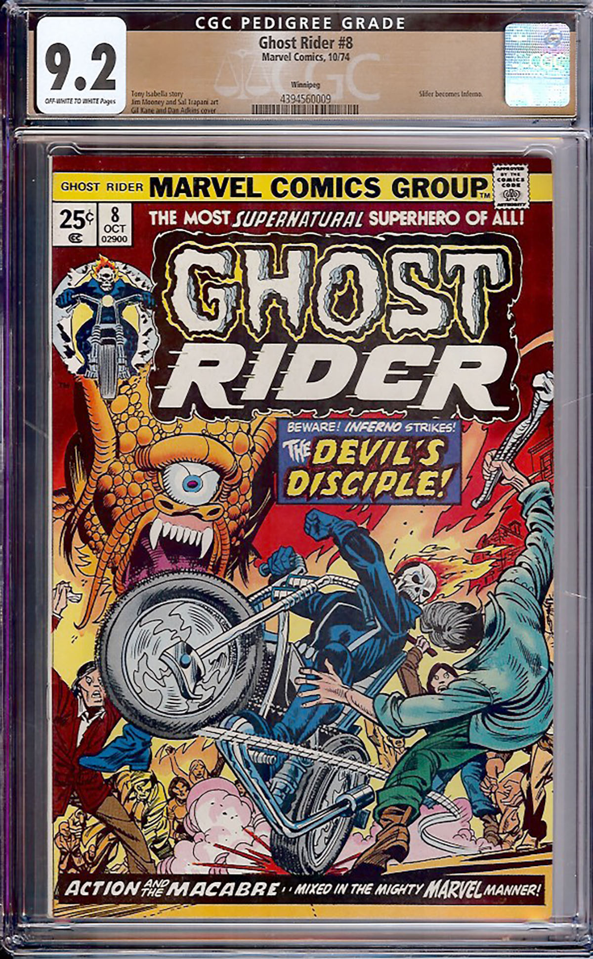 Ghost Rider #8 CGC 9.2 ow/w Winnipeg
