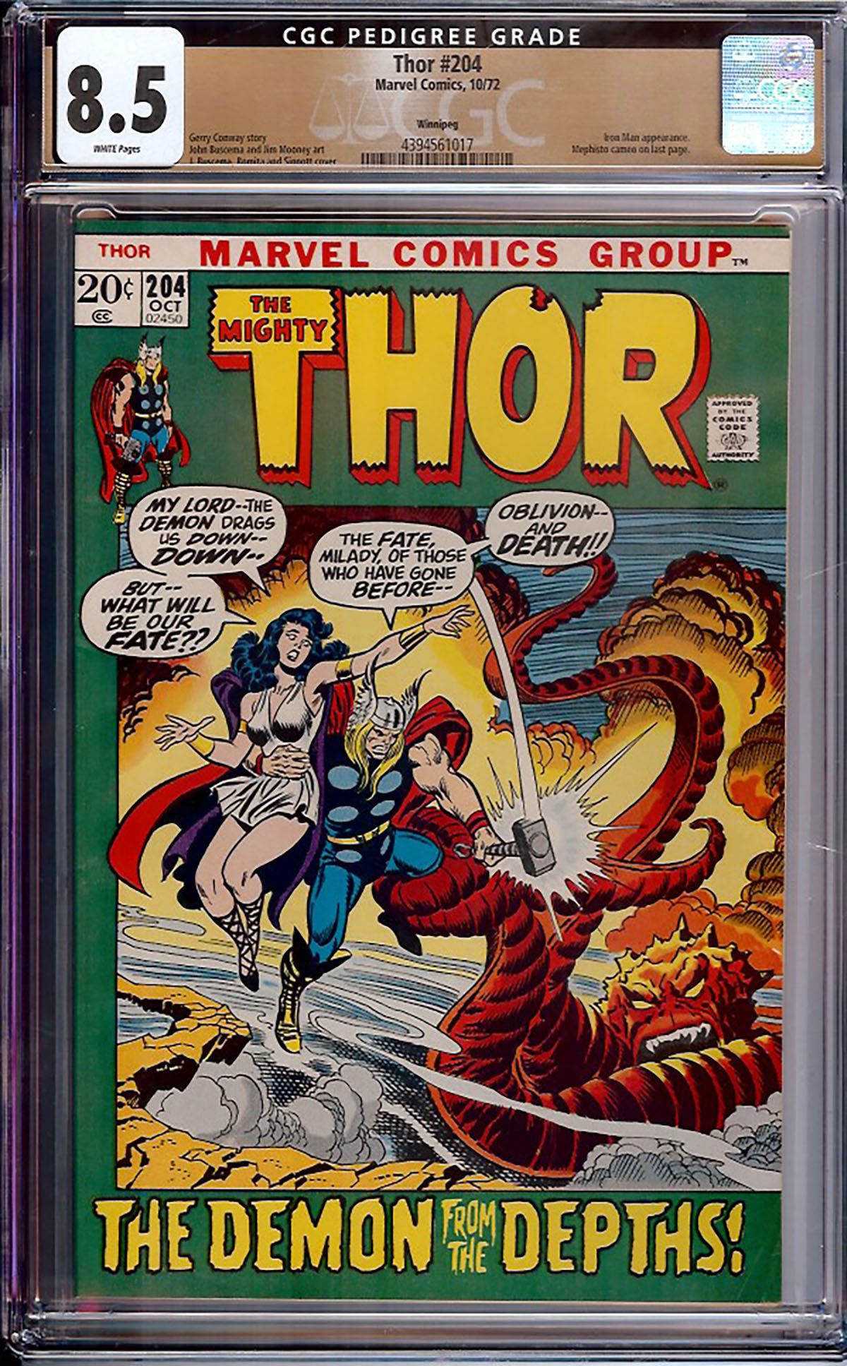 Thor #204 CGC 8.5 w Winnipeg