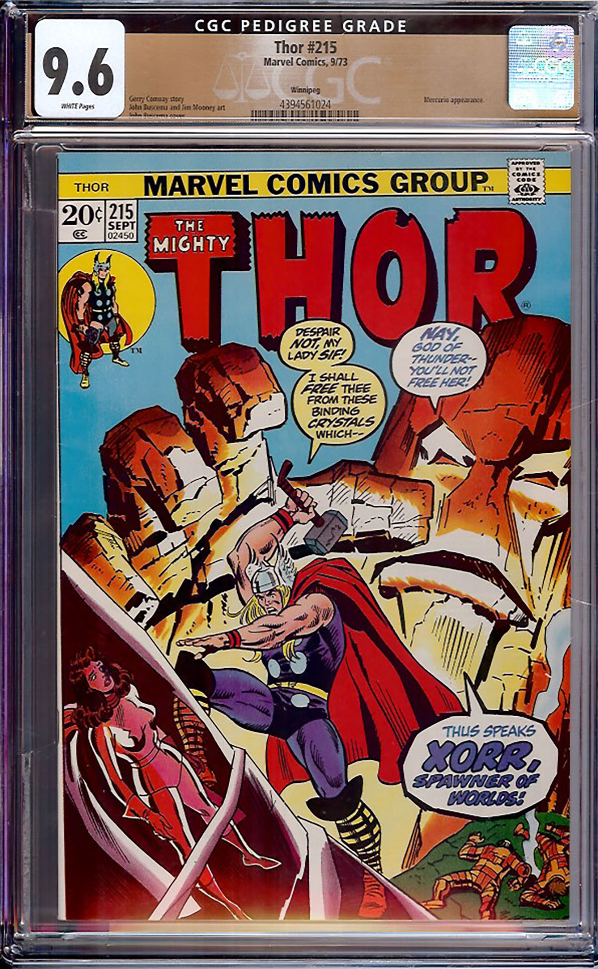 Thor #215 CGC 9.6 w Winnipeg