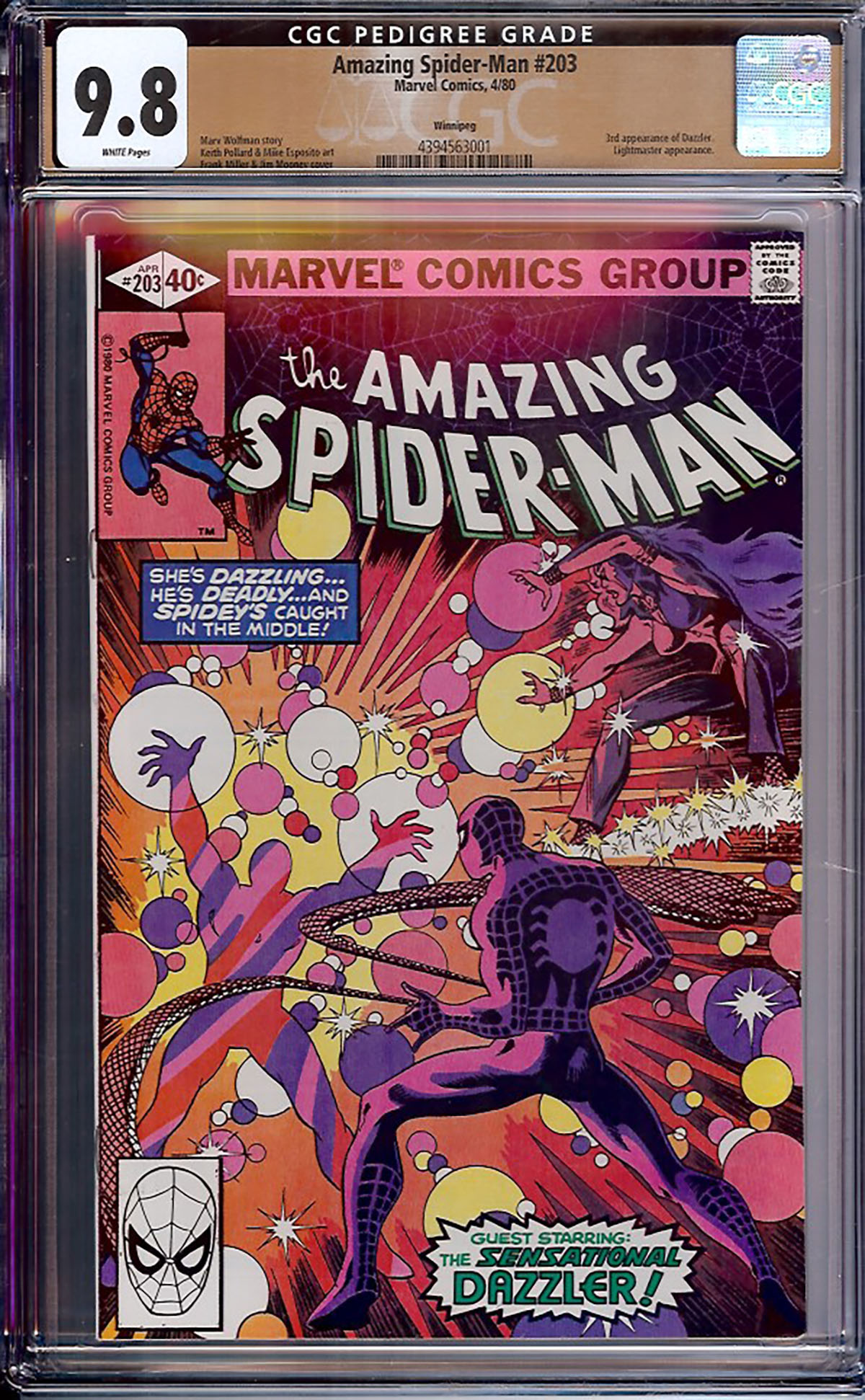 Amazing Spider-Man #203 CGC 9.8 w Winnipeg