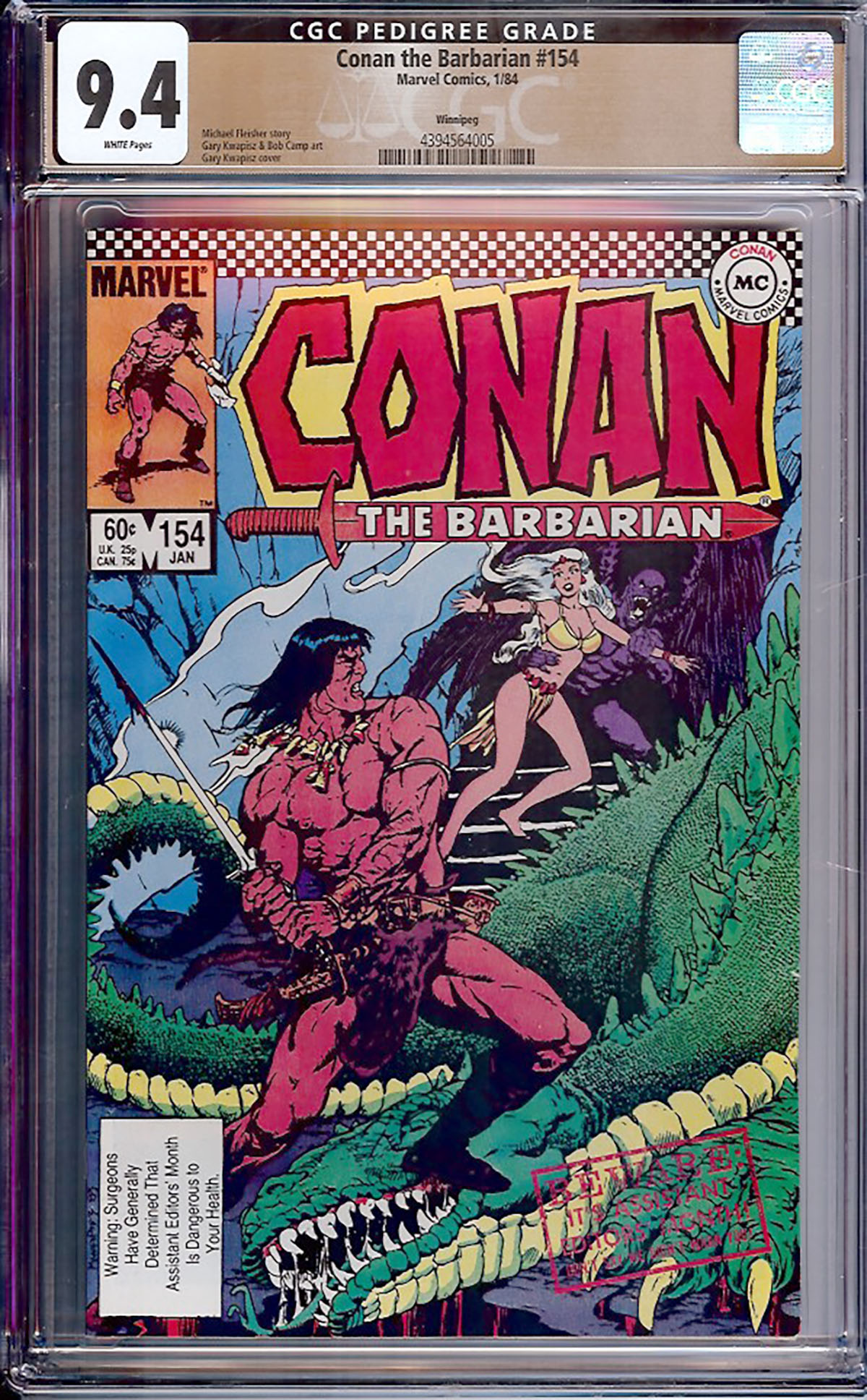 Conan The Barbarian #154 CGC 9.4 w Winnipeg