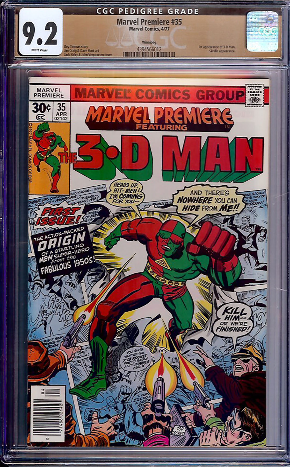 Marvel Premiere #35 CGC 9.2 w Winnipeg