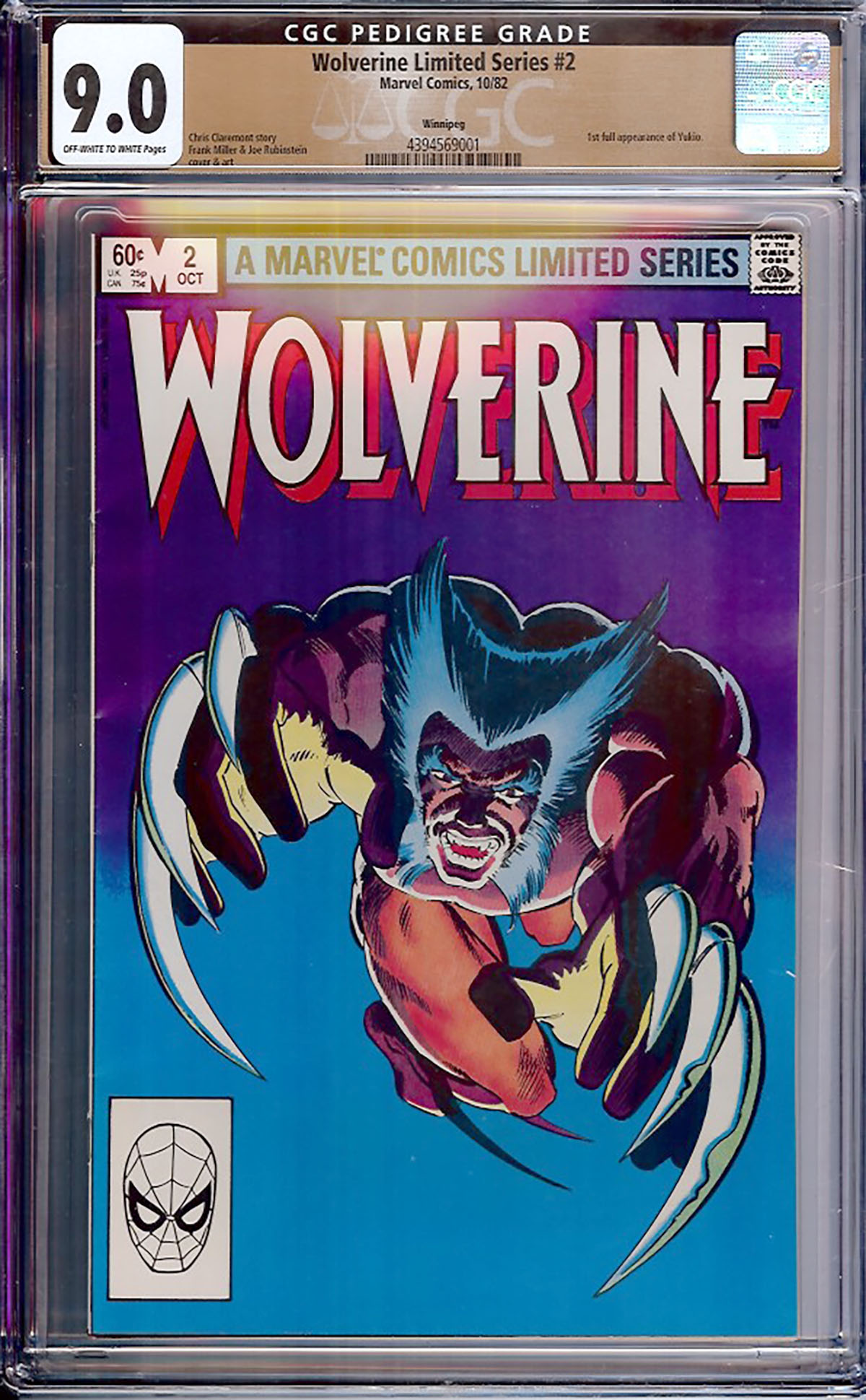 Wolverine Limited Series #2 CGC 9.0 ow/w Winnipeg