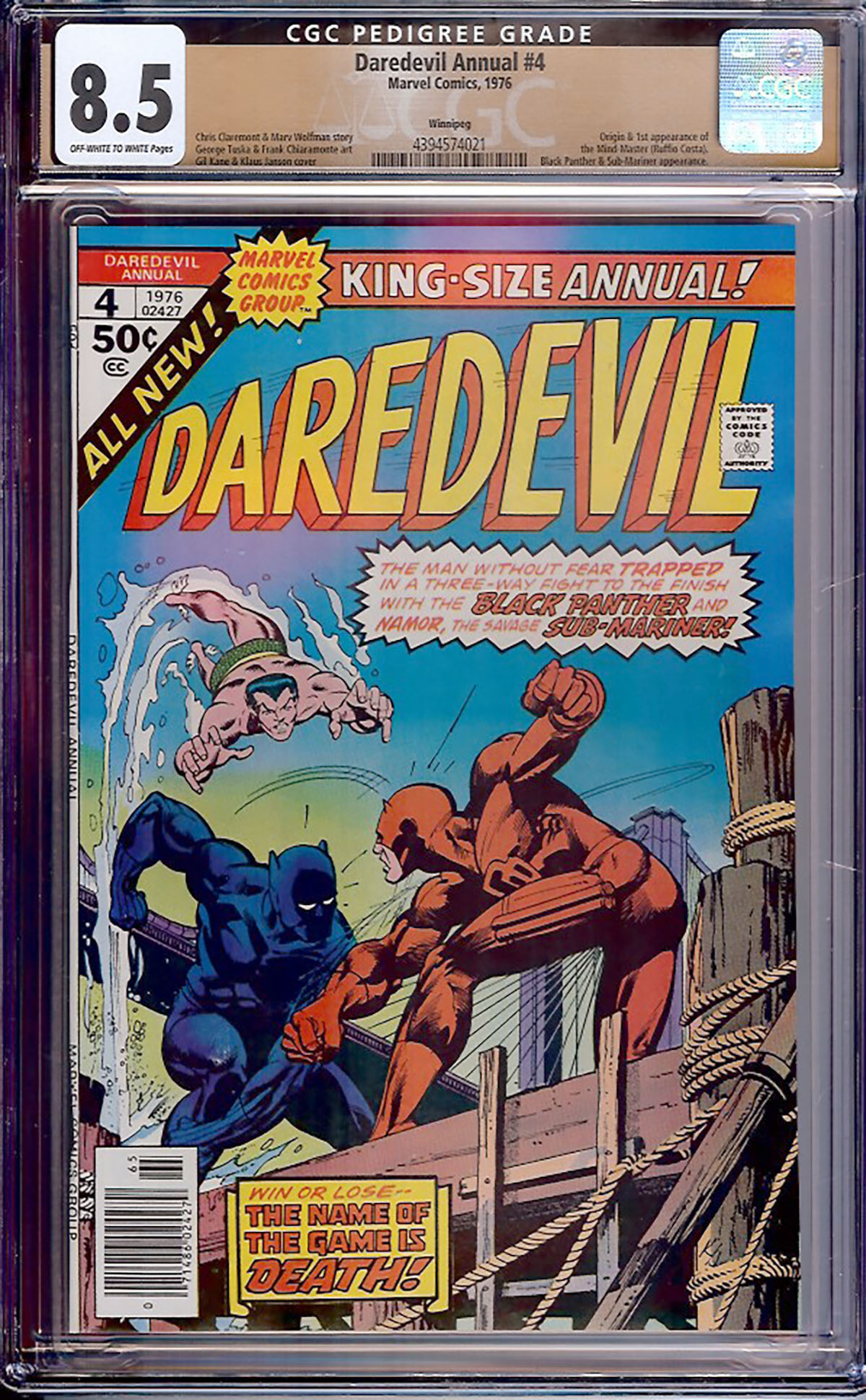 Daredevil Annual #4 CGC 8.5 ow/w Winnipeg