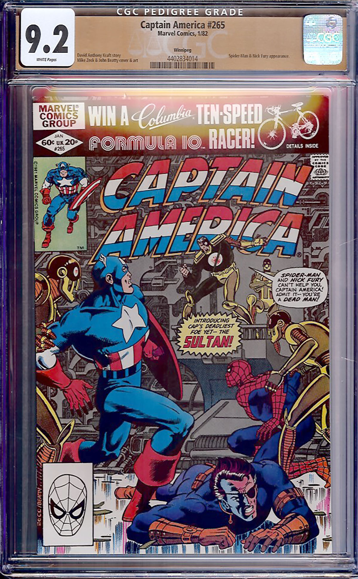 Captain America #265 CGC 9.2 w Winnipeg