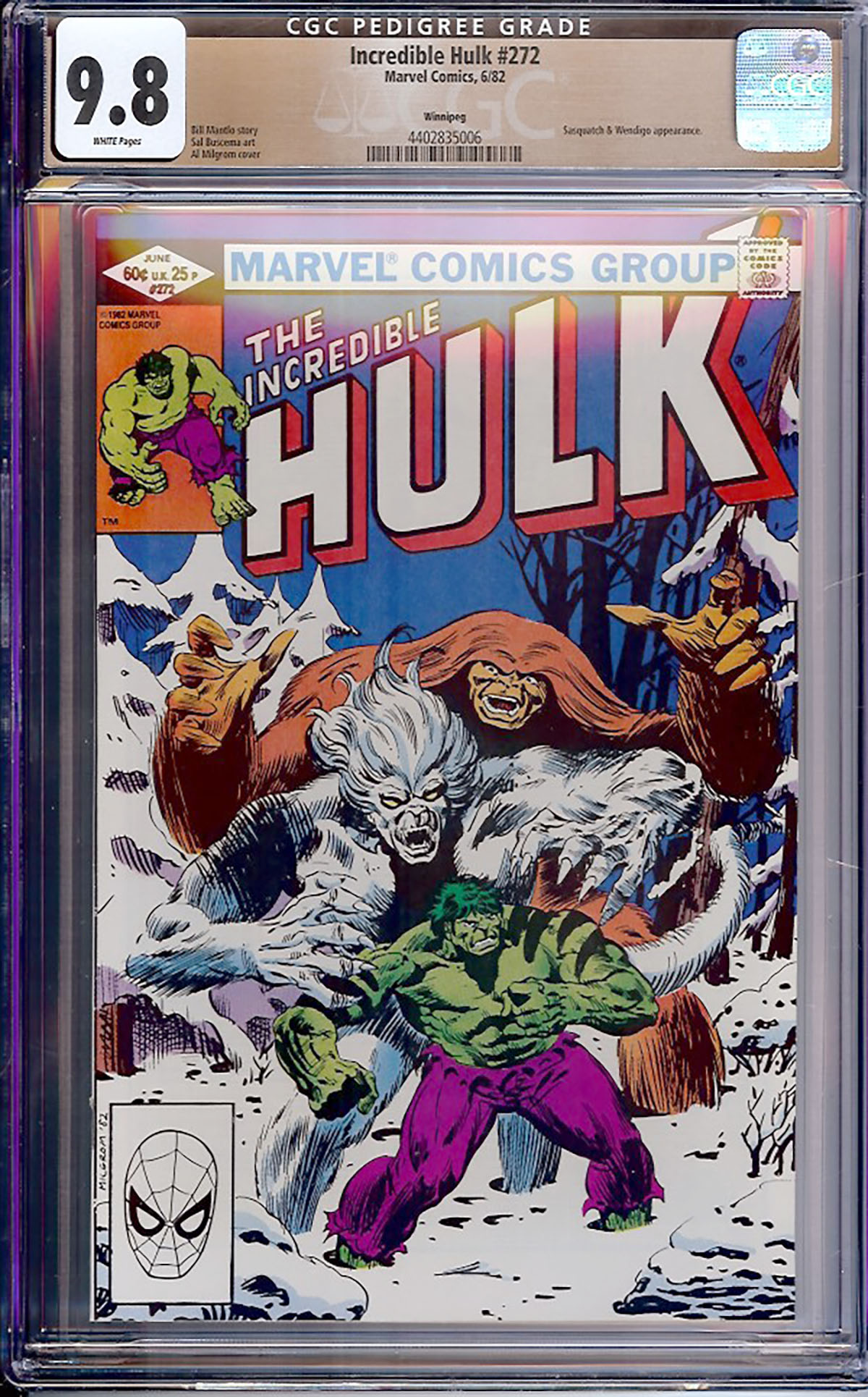 Incredible Hulk #272 CGC 9.8 w Winnipeg