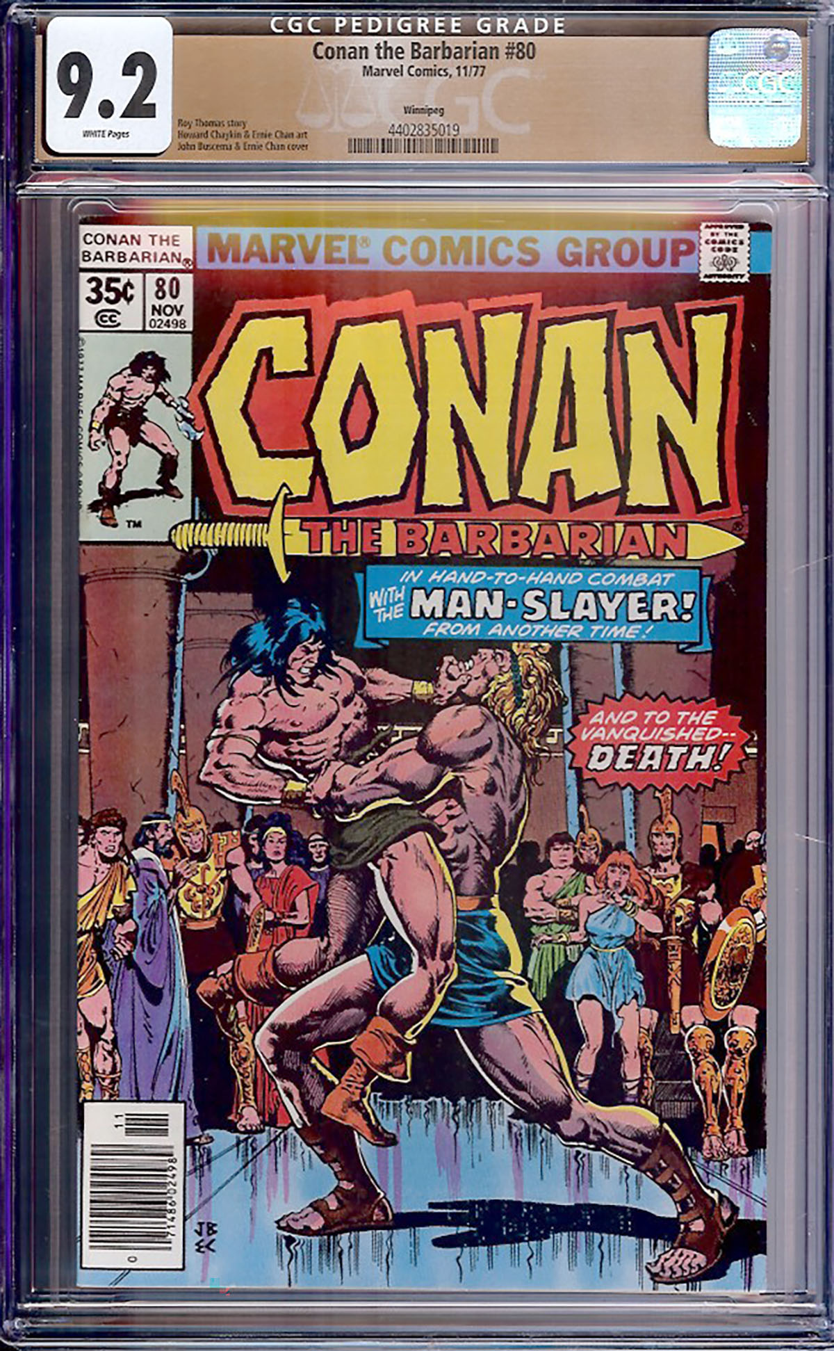 Conan The Barbarian #80 CGC 9.2 w Winnipeg