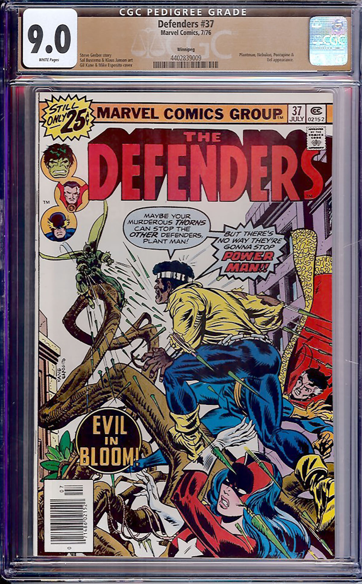 Defenders #37 CGC 9.0 w Winnipeg