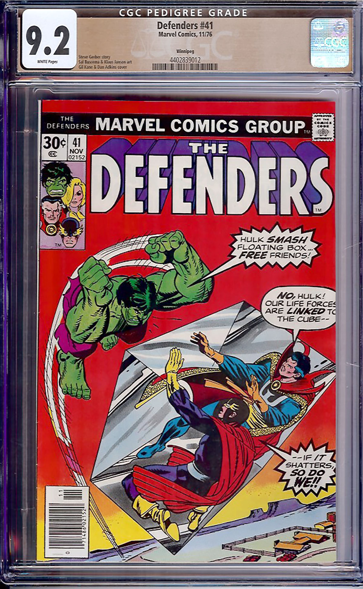 Defenders #41 CGC 9.2 w Winnipeg