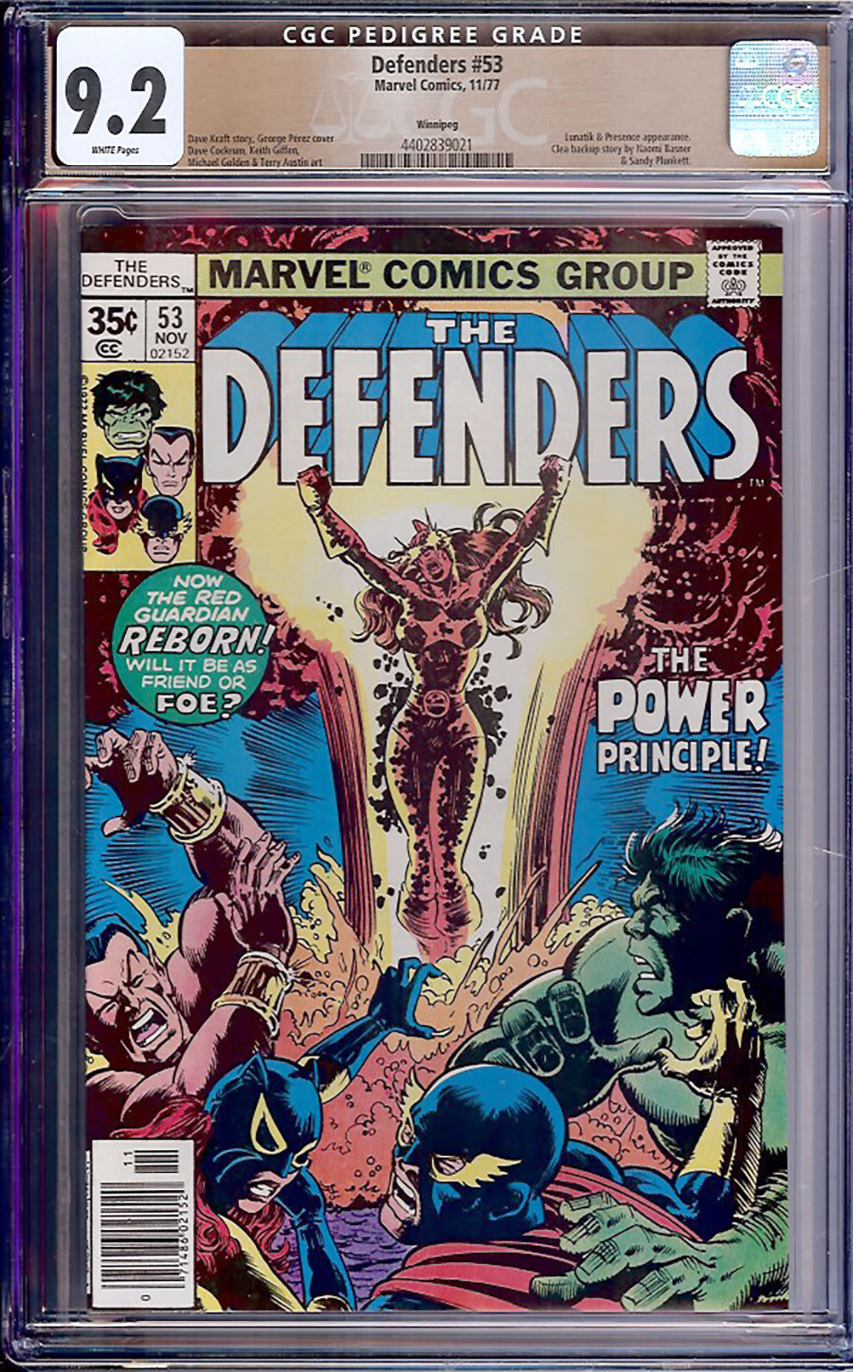 Defenders #53 CGC 9.2 w Winnipeg