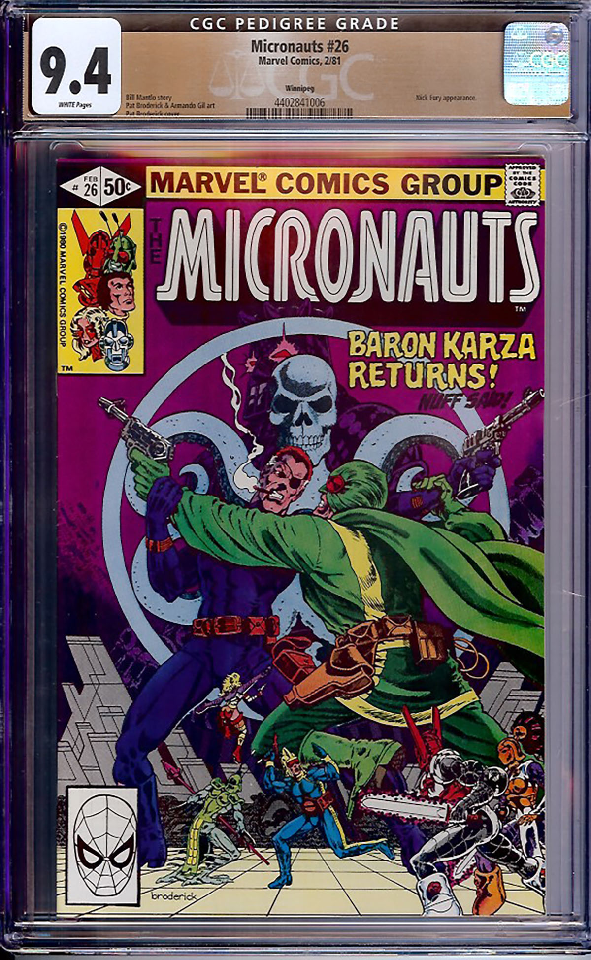 Micronauts #26 CGC 9.4 w Winnipeg