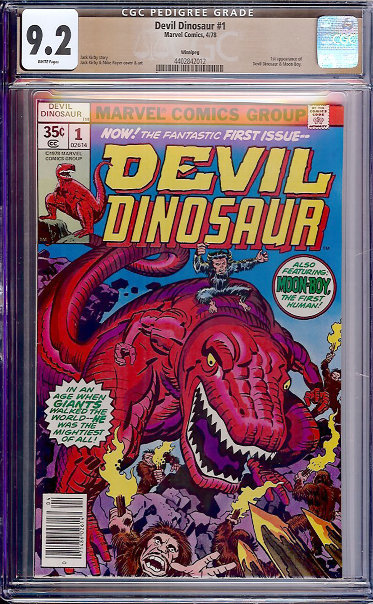 Devil Dinosaur #1 CGC 9.2 w Winnipeg