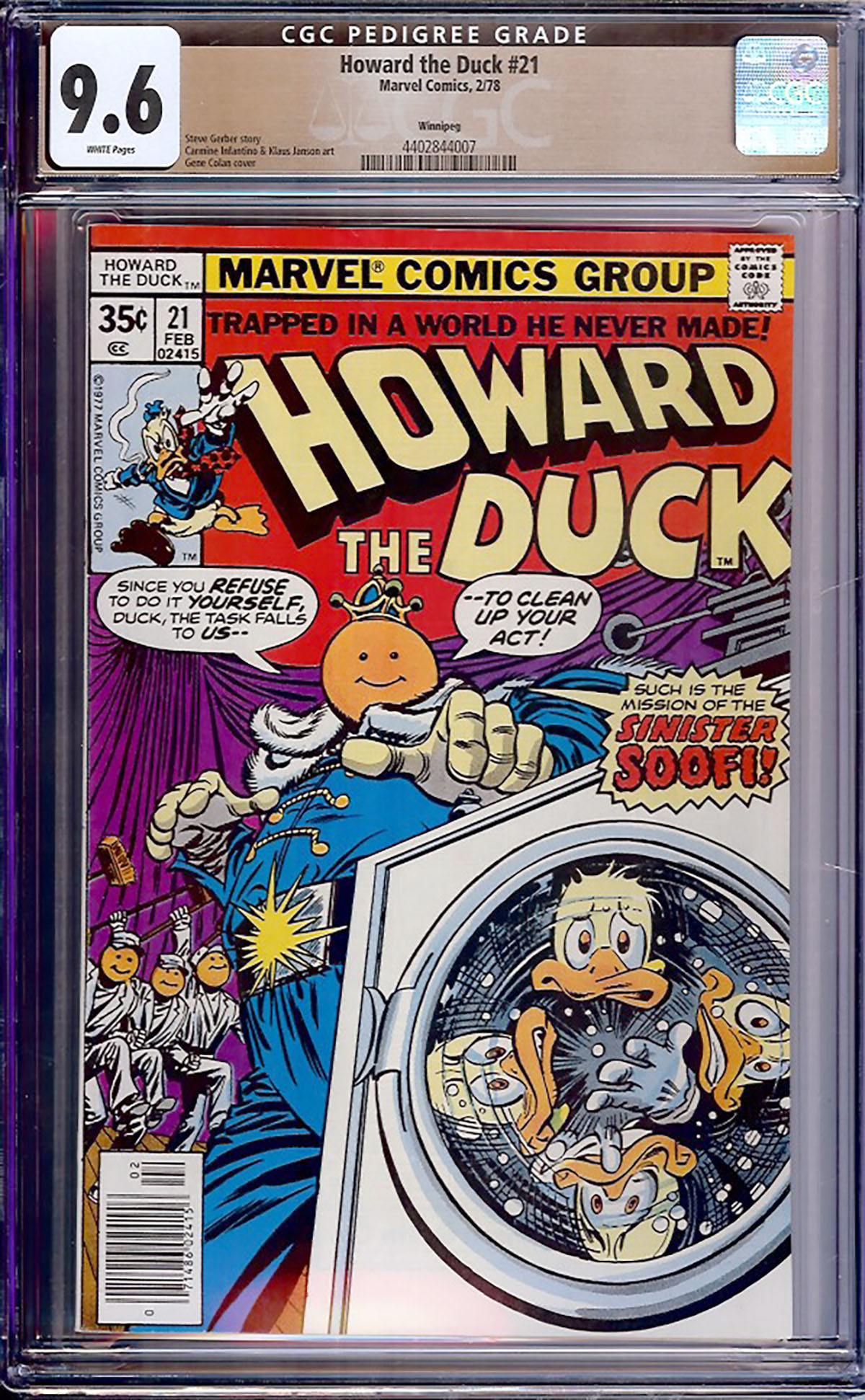 Howard the Duck #21 CGC 9.6 w Winnipeg