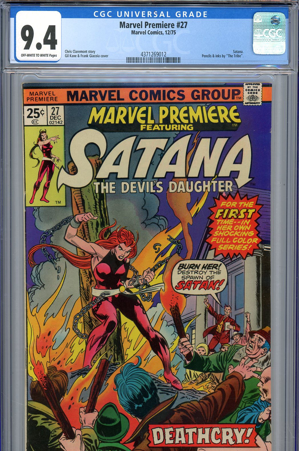 Marvel Premiere #27 CGC 9.4 ow/w