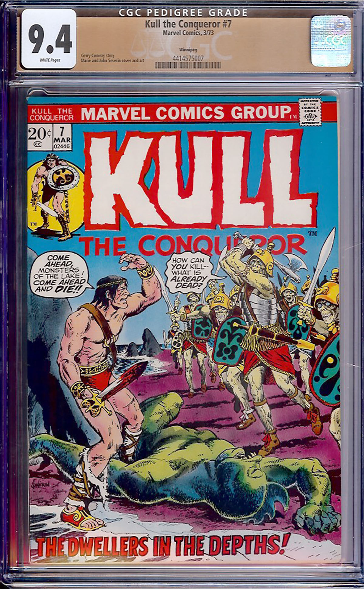 Kull The Conqueror #7 CGC 9.4 w Winnipeg