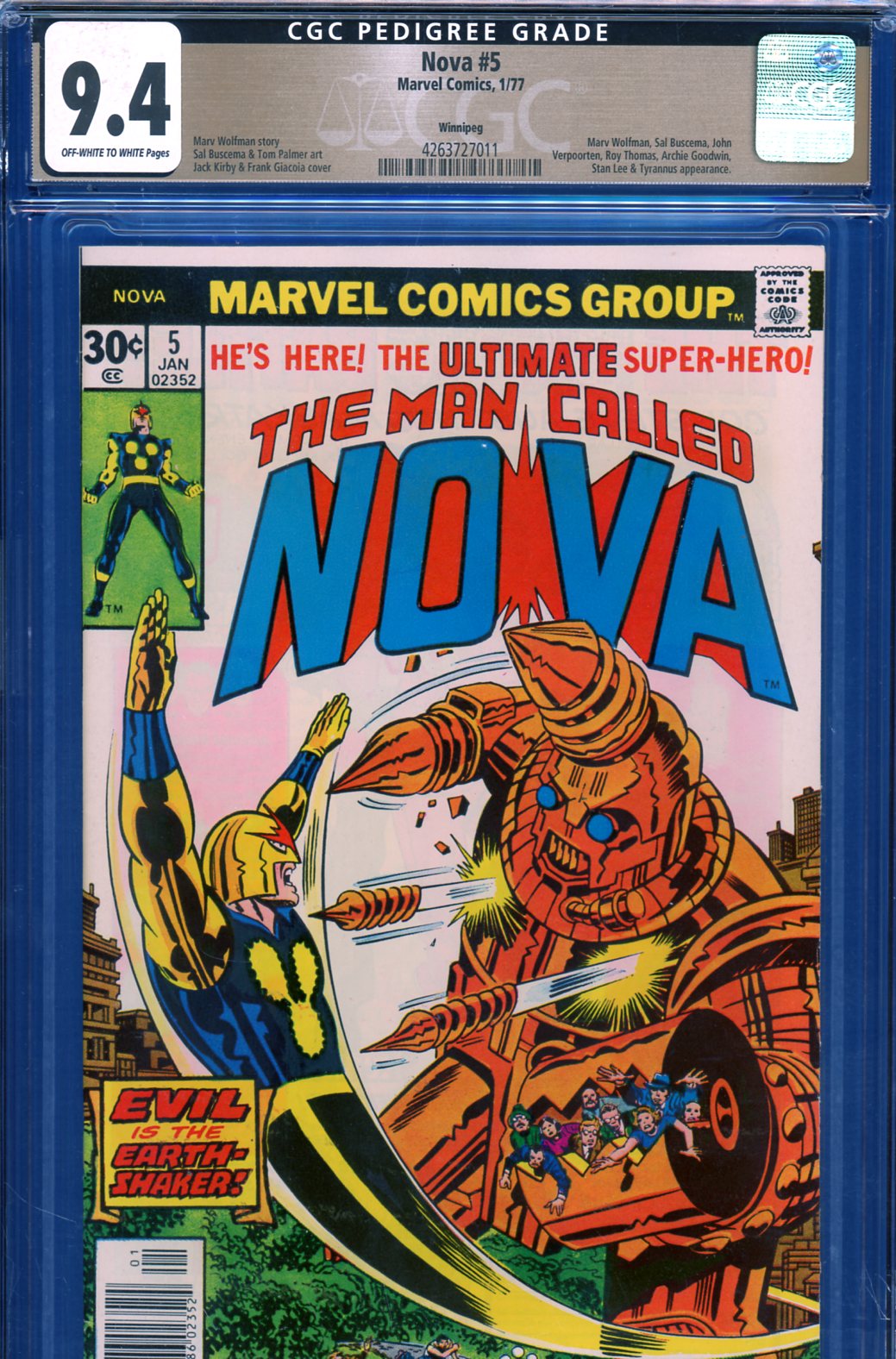 Nova #5 CGC 9.4 ow/w Winnipeg