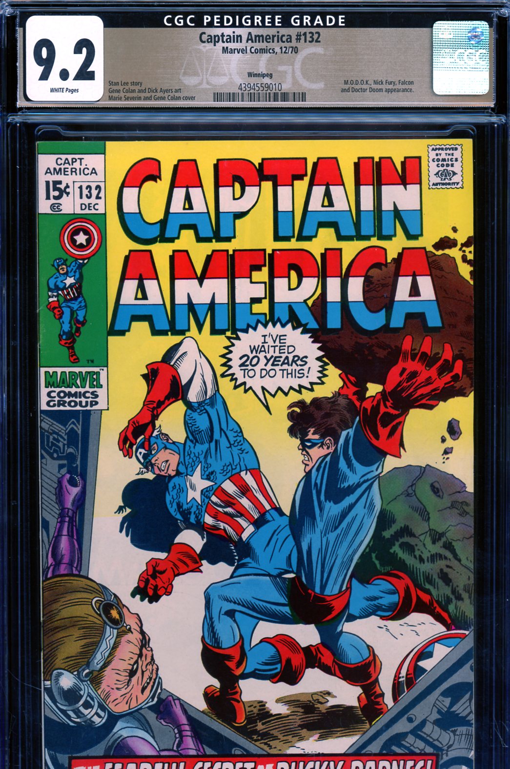 Captain America #132 CGC 9.2 w Winnipeg