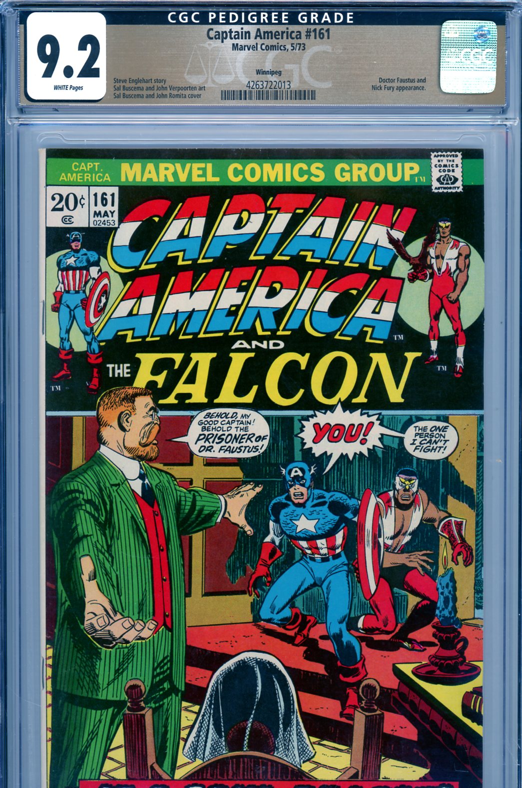 Captain America #161 CGC 9.2 w Winnipeg