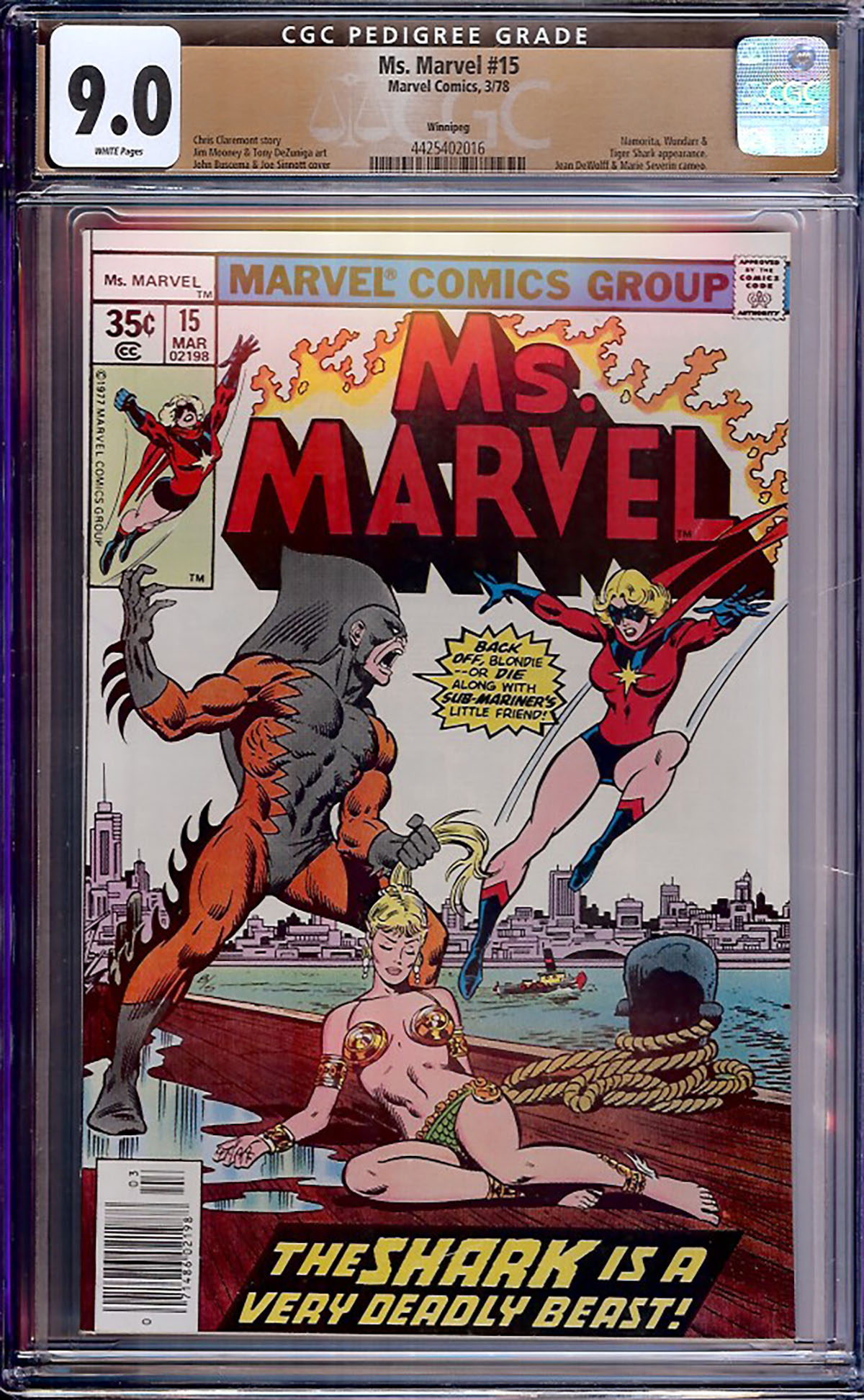 Ms. Marvel #15 CGC 9.0 w Winnipeg