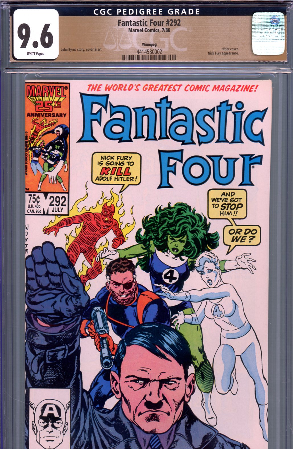 Fantastic Four #292 CGC 9.6 w Winnipeg