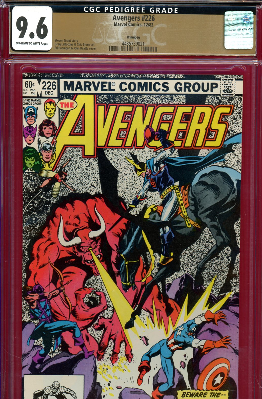 Avengers #226 CGC 9.6 ow/w Winnipeg