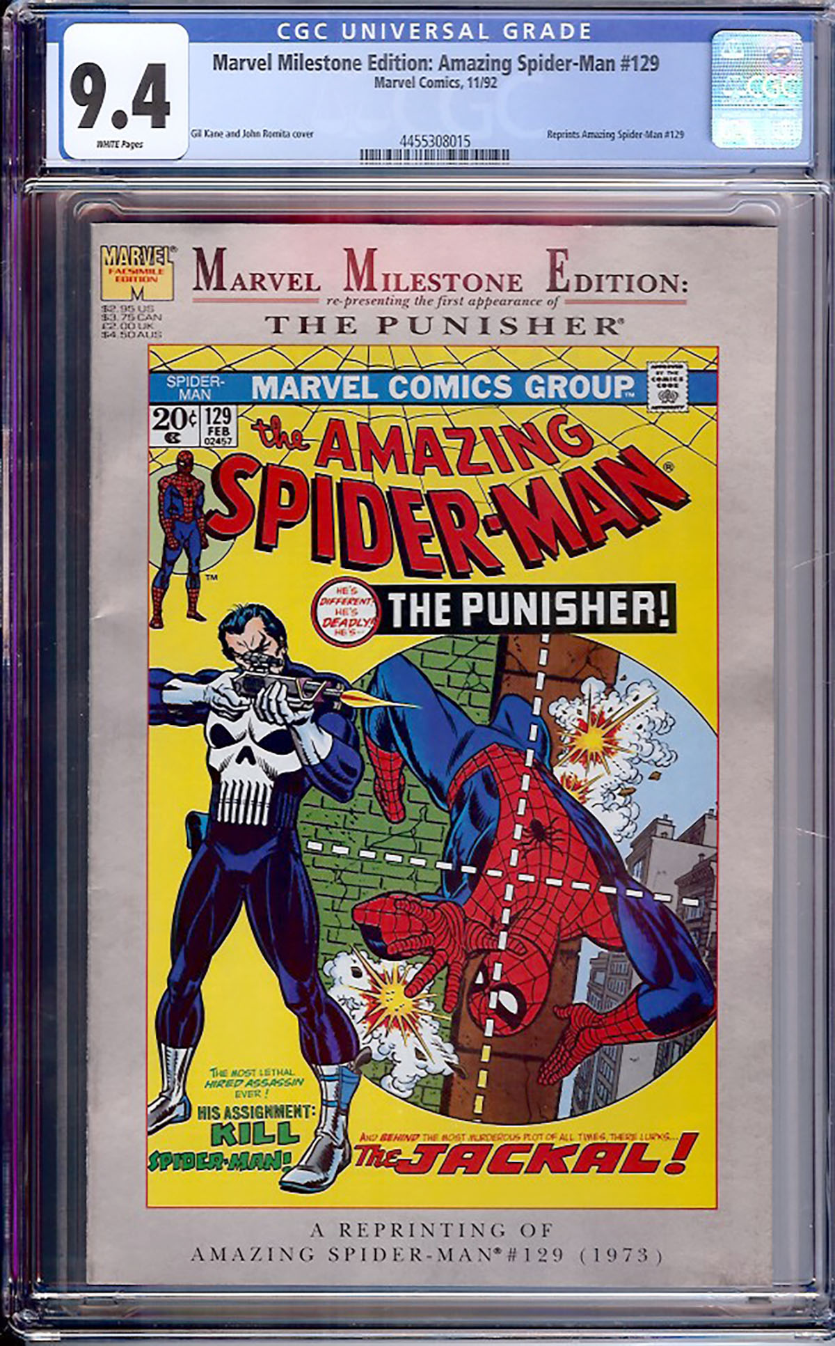 Marvel Milestone Edition: Amazing Spider-Man #129 CGC 9.4 w