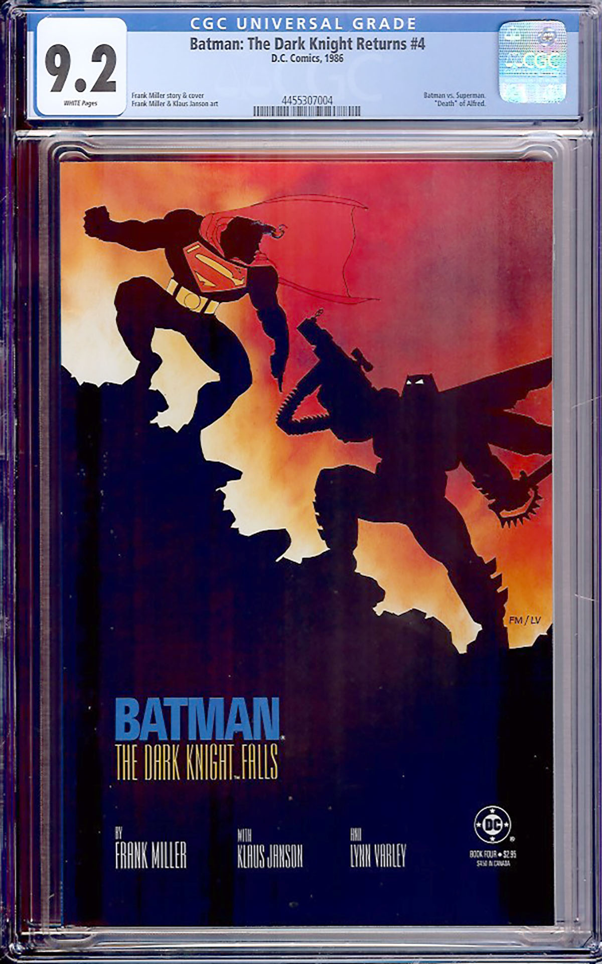 Batman: The Dark Knight Returns #4 CGC 9.2 w