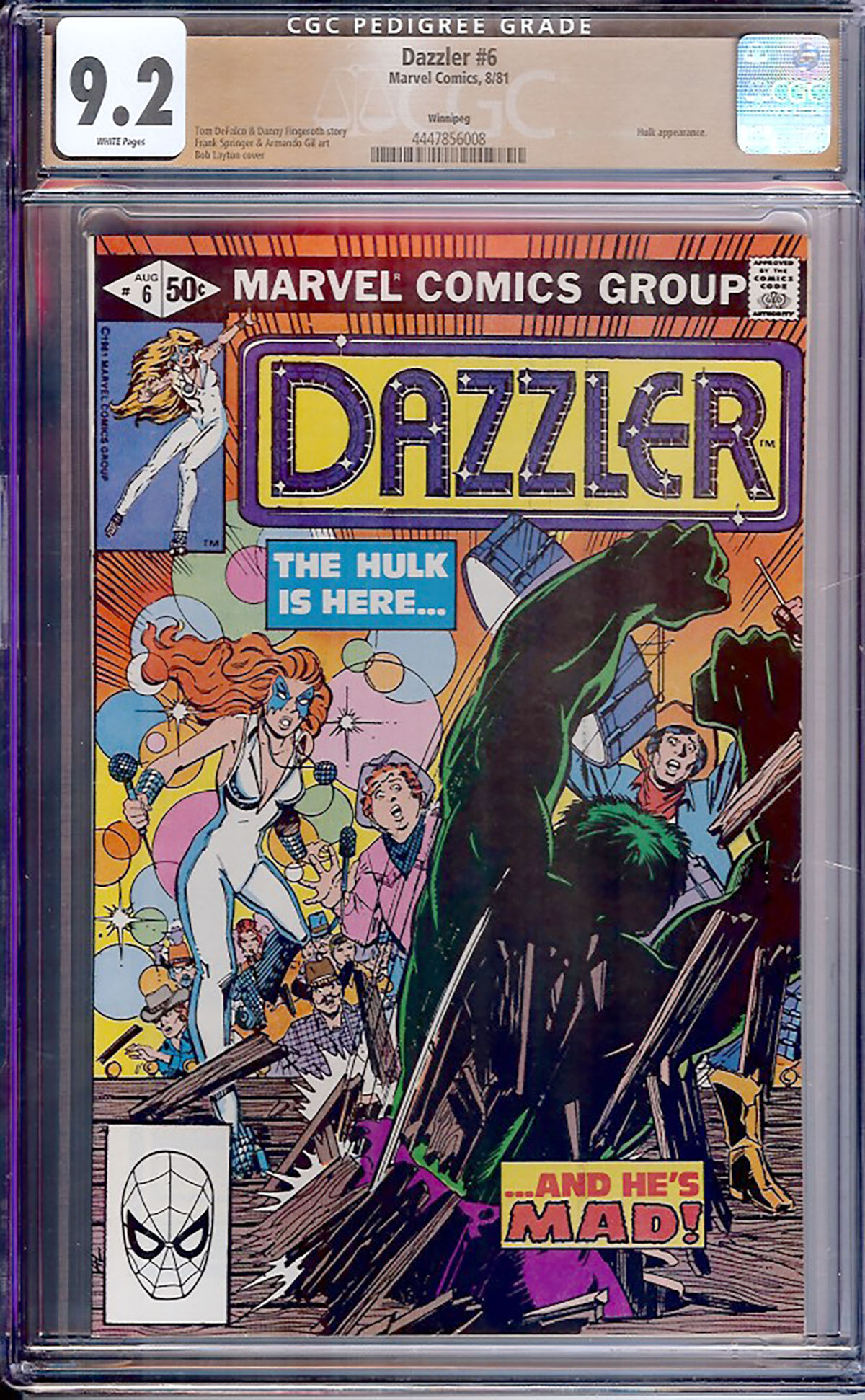 Dazzler #6 CGC 9.2 w Winnipeg