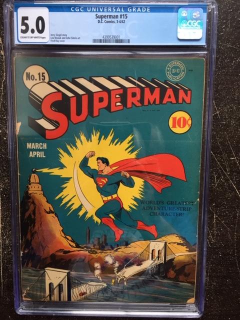Superman #15 CGC 5.0 cr/ow
