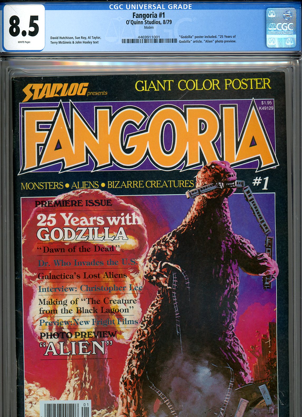 Fangoria #1 CGC 8.5 w