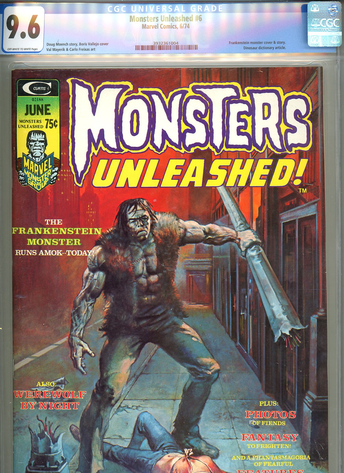 Monsters Unleashed #6 CGC 9.6 ow/w