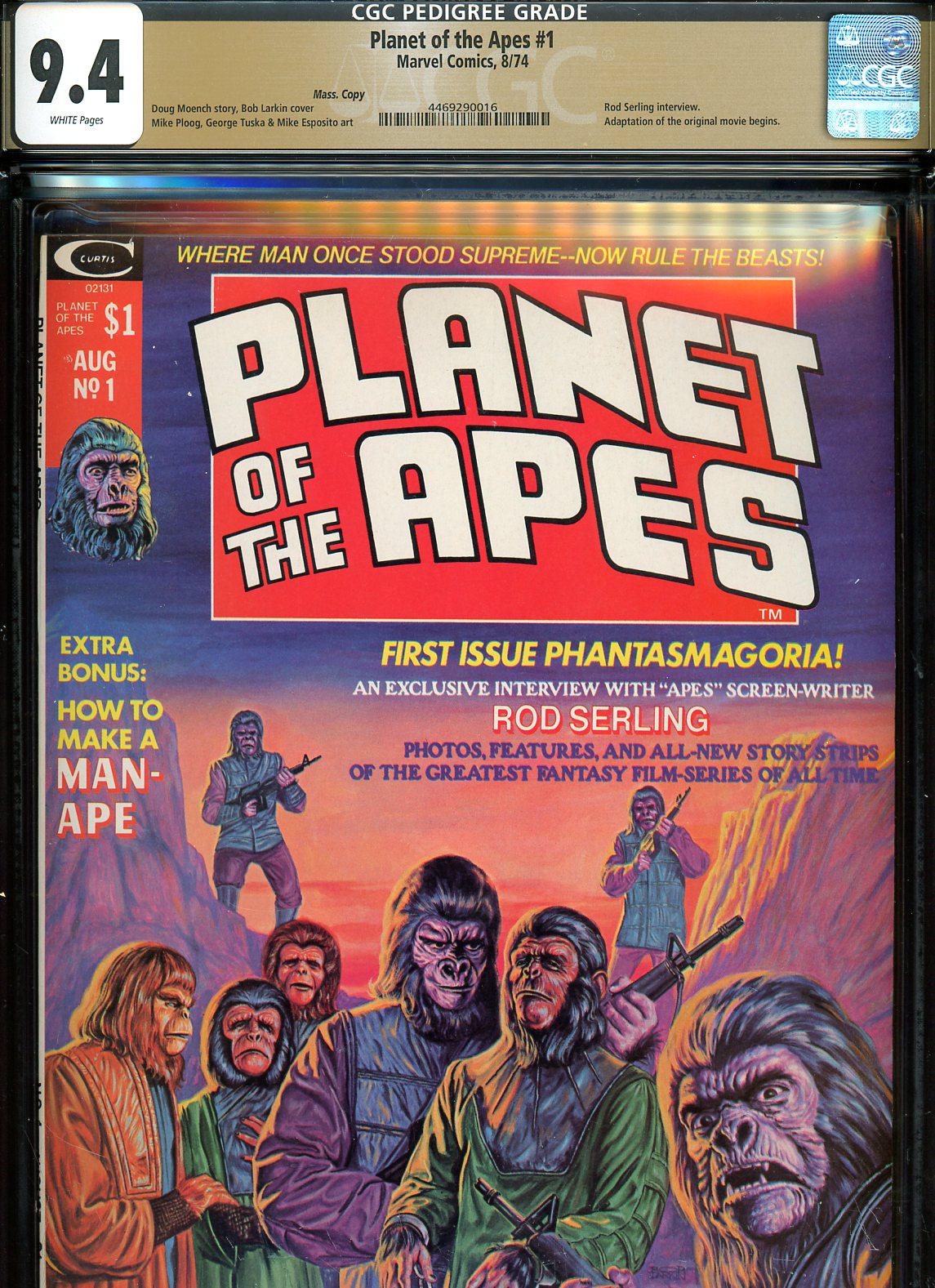 Planet of the Apes #1 CGC 9.4 w Mass. Copy