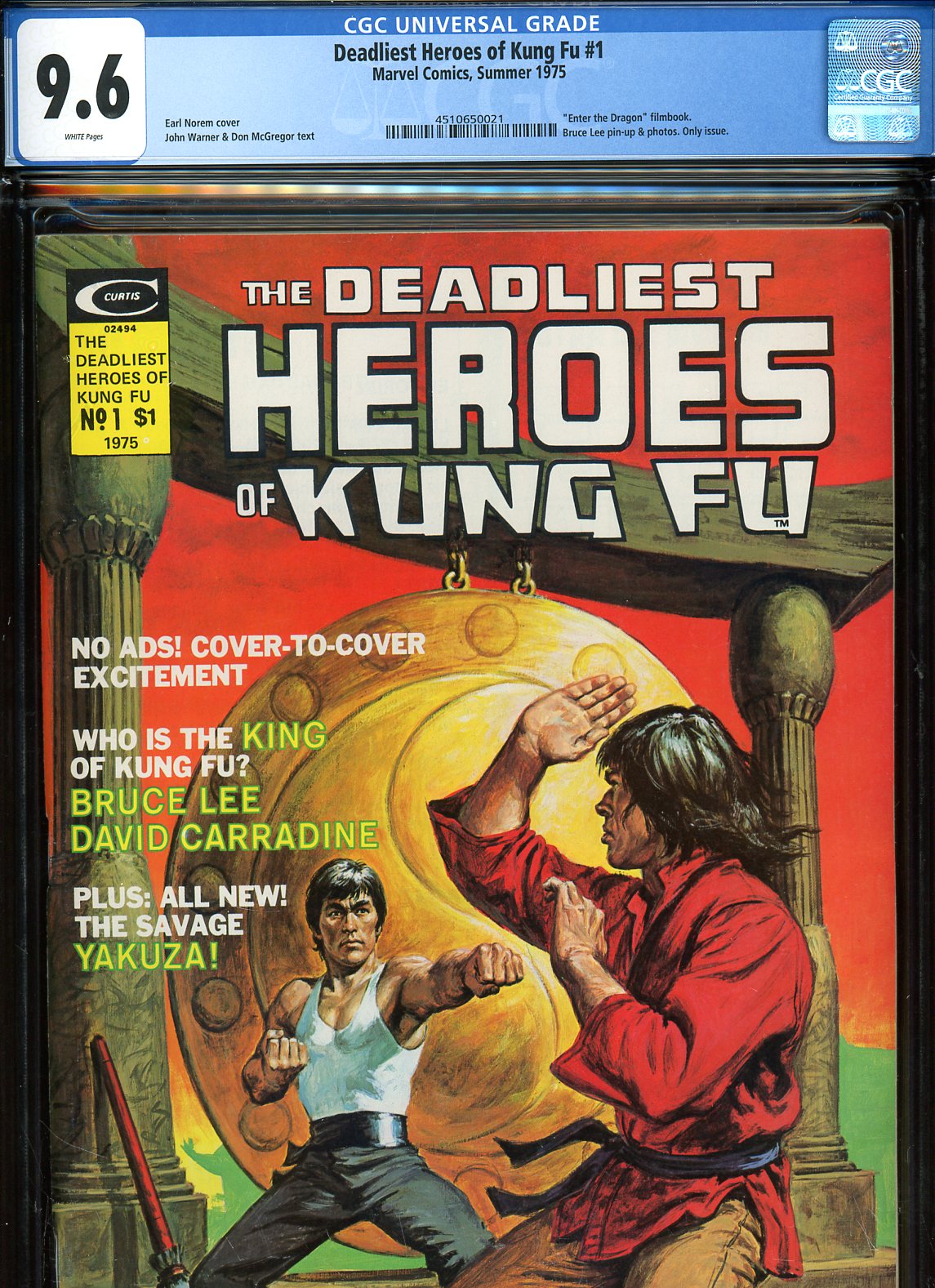 Deadliest Heroes of Kung Fu #1 CGC 9.6 w